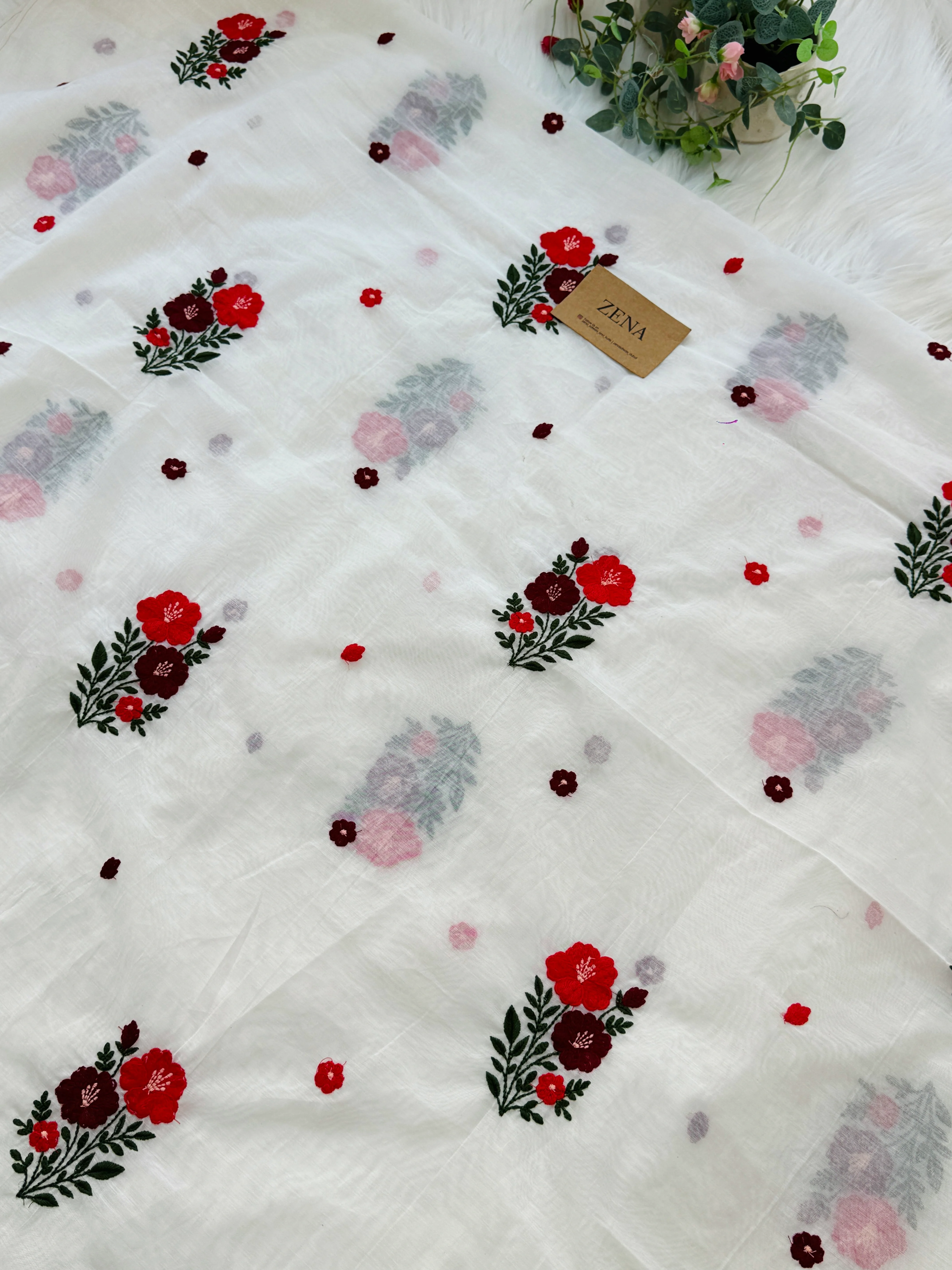 Premium Mul Chanderi Embroidered Unstitched Suit – Redefining Ethnic Elegance - Image 3