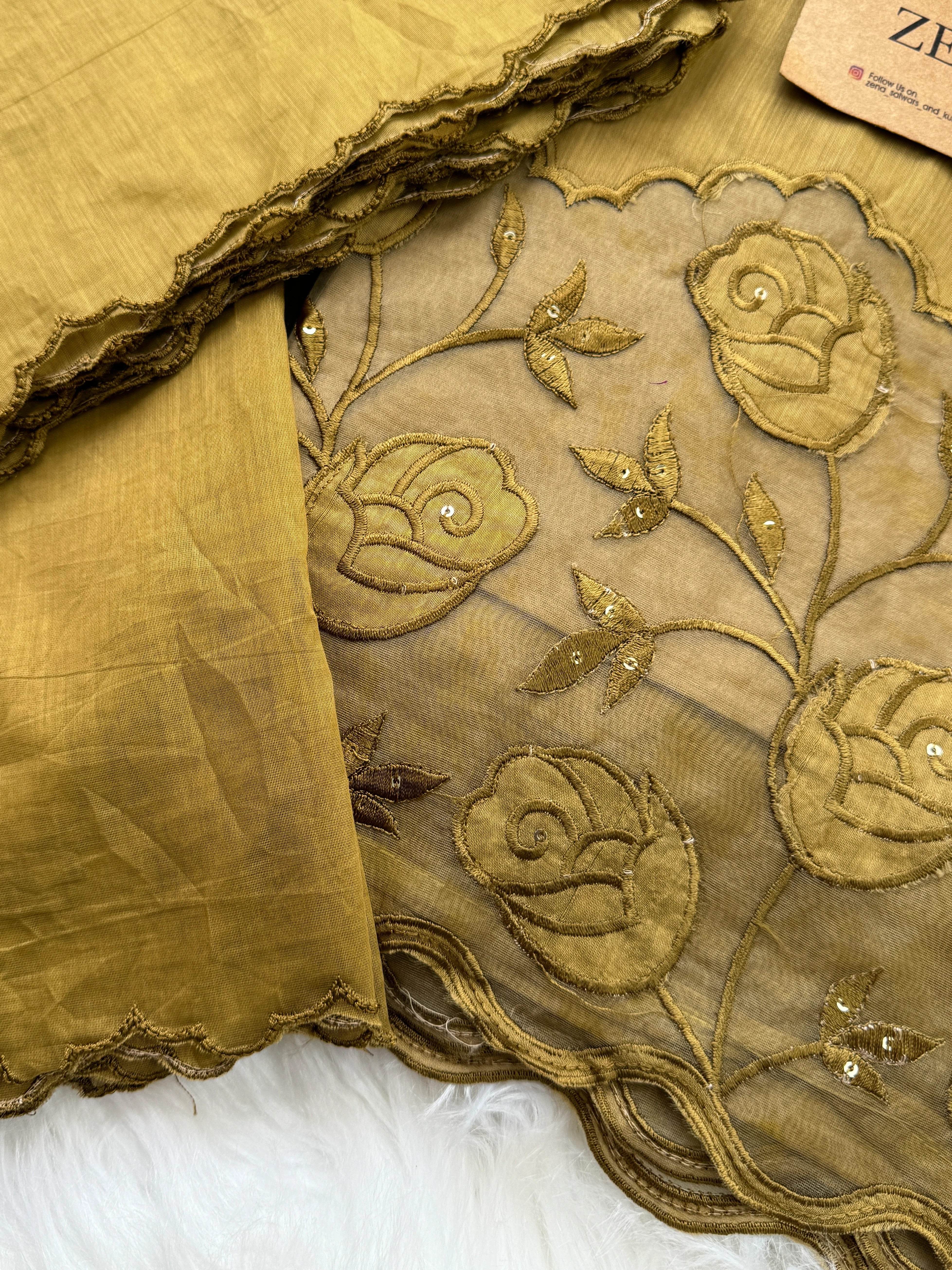 Premium Mul Chanderi Embroidered Unstitched Suit – Redefining Ethnic Elegance - Image 3