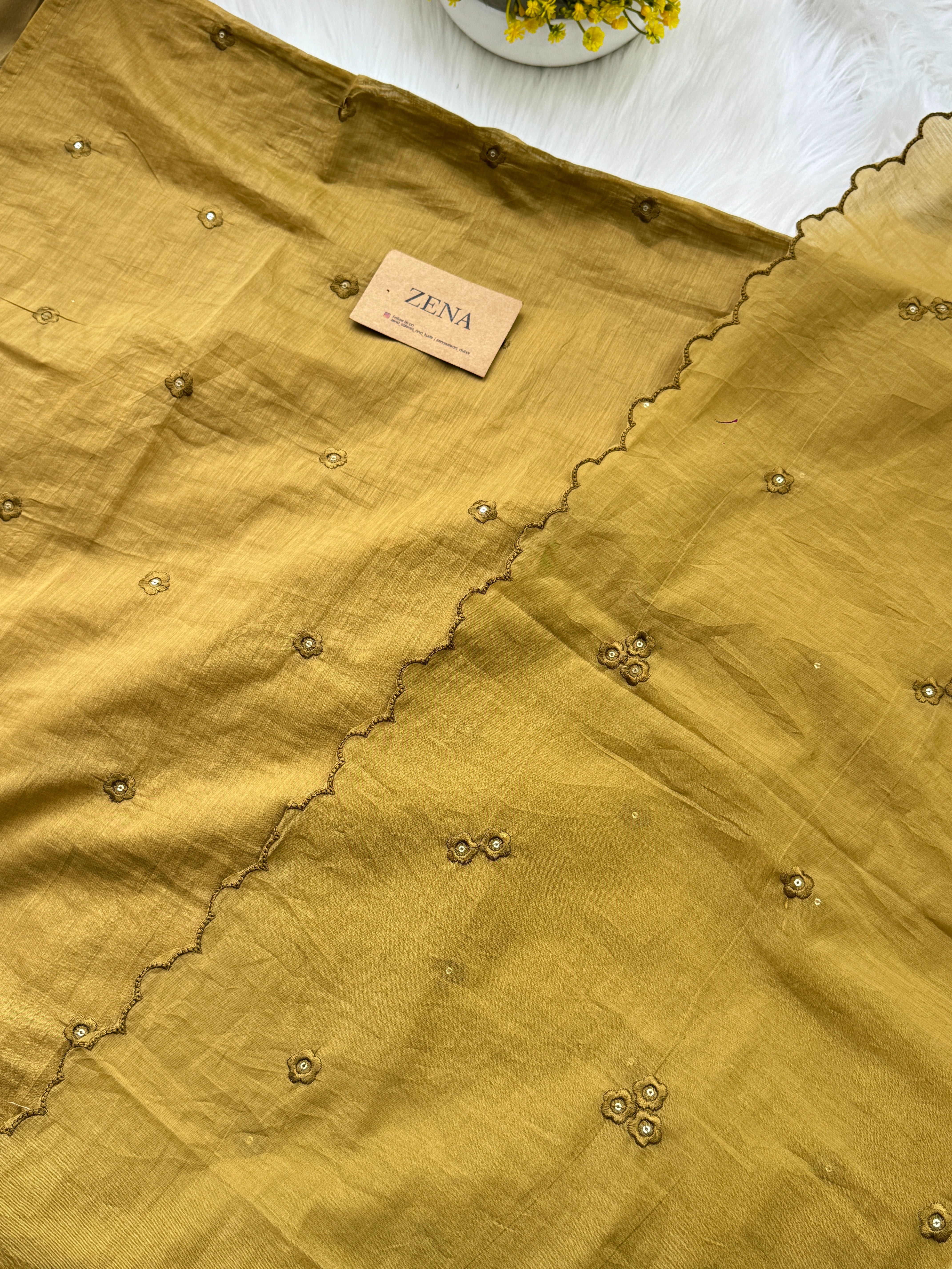 Premium Mul Chanderi Embroidered Unstitched Suit – Redefining Ethnic Elegance - Image 5