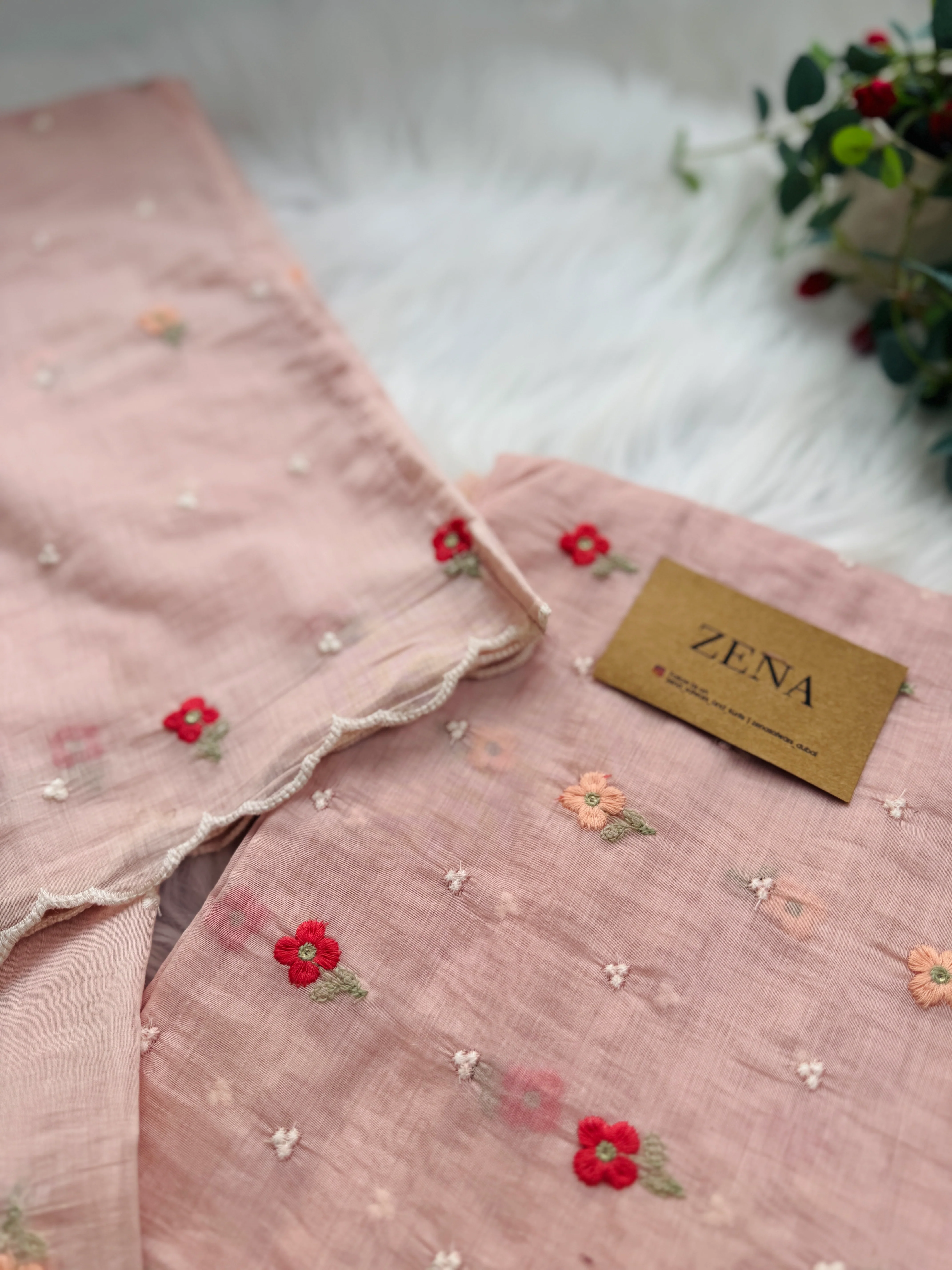Signature Unstitched Suit 💛 Premium Mul Chanderi Embroidered Unstitched Suit – Redefining Ethnic Elegance - Image 5