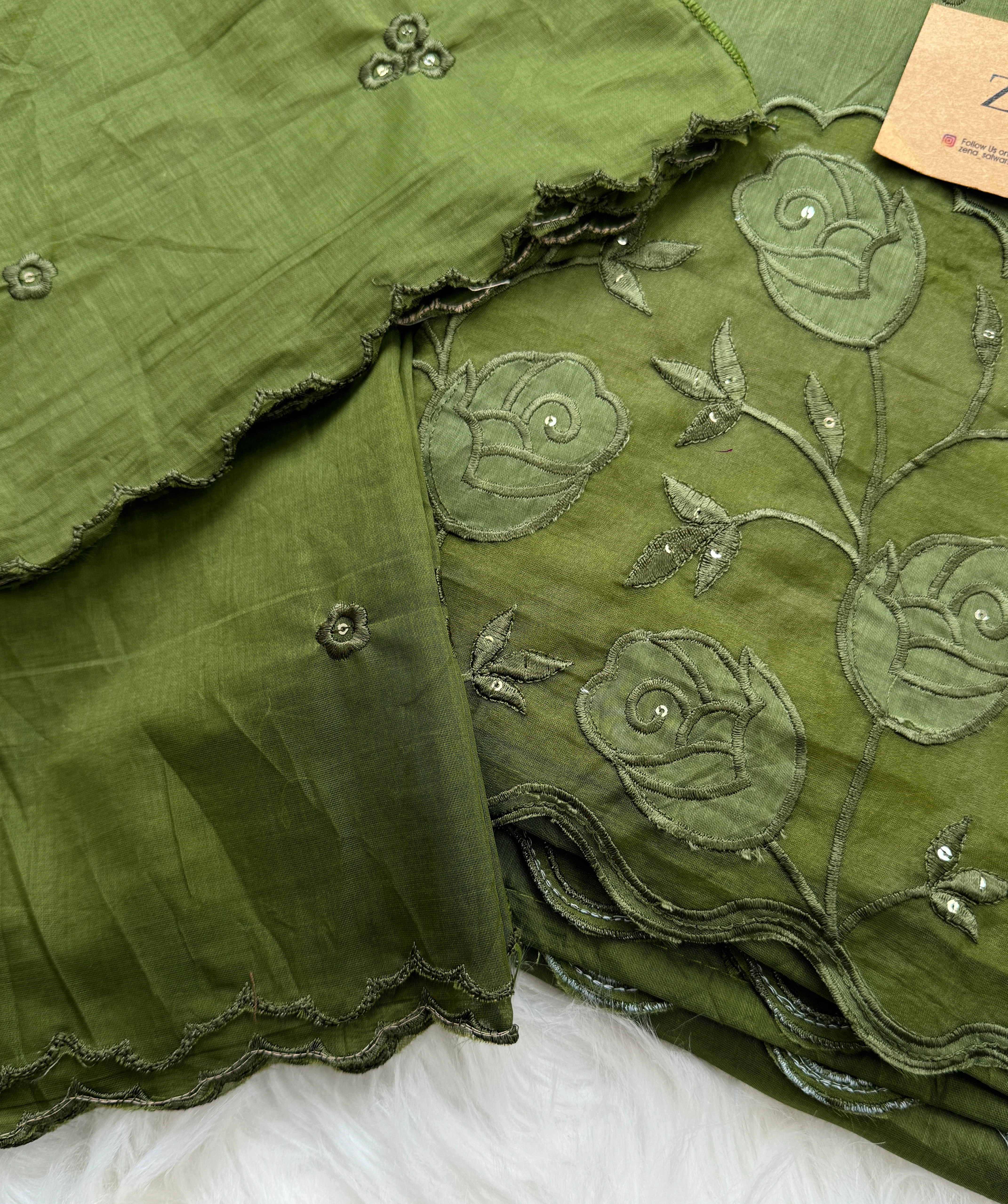 Premium Mul Chanderi Embroidered Unstitched Suit – Redefining Ethnic Elegance - Image 3