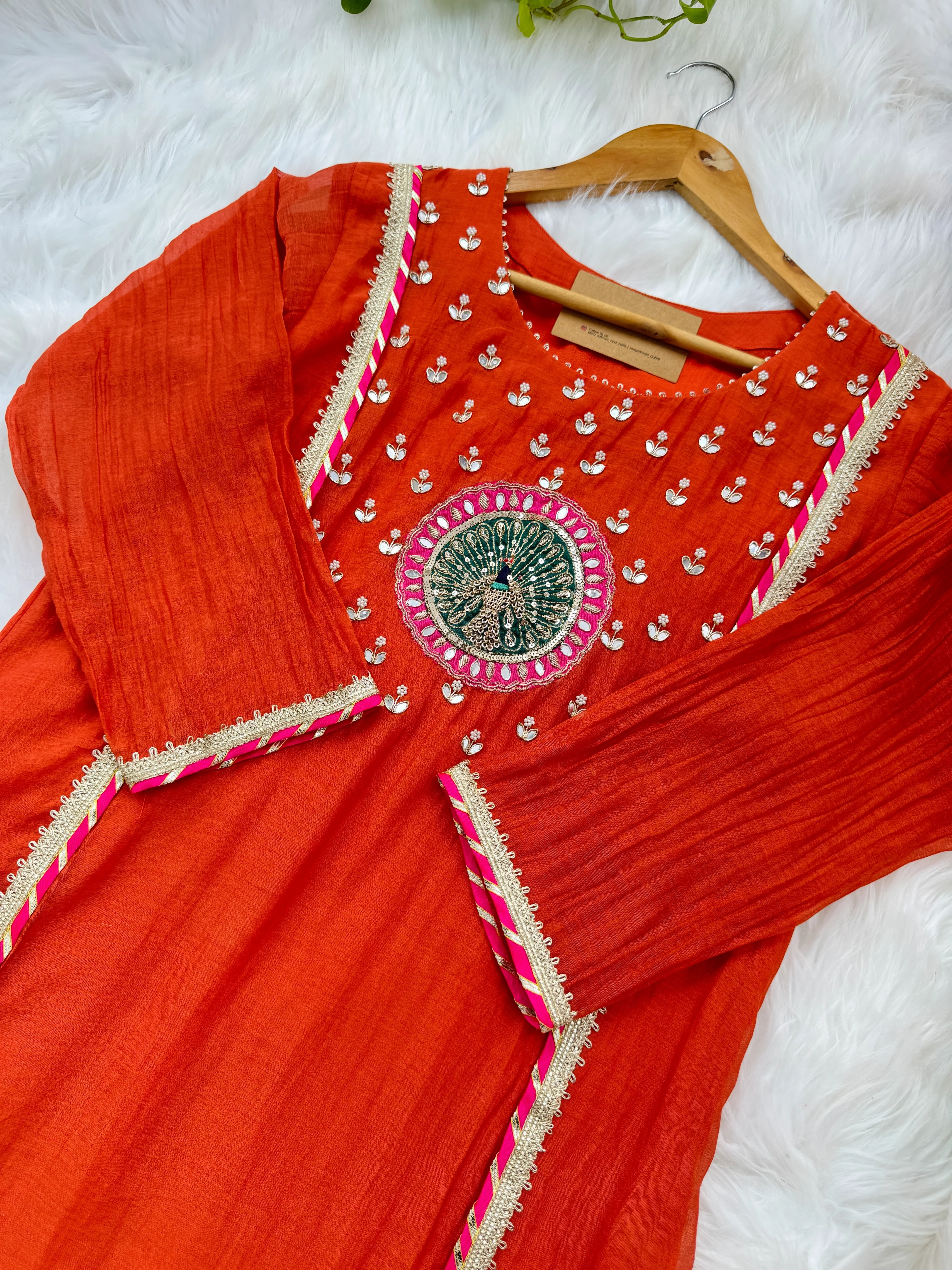 Premium Mul Chanderi Hand Detailed Kurti Set – Timeless Simplicity, Effortless Grace - Image 4