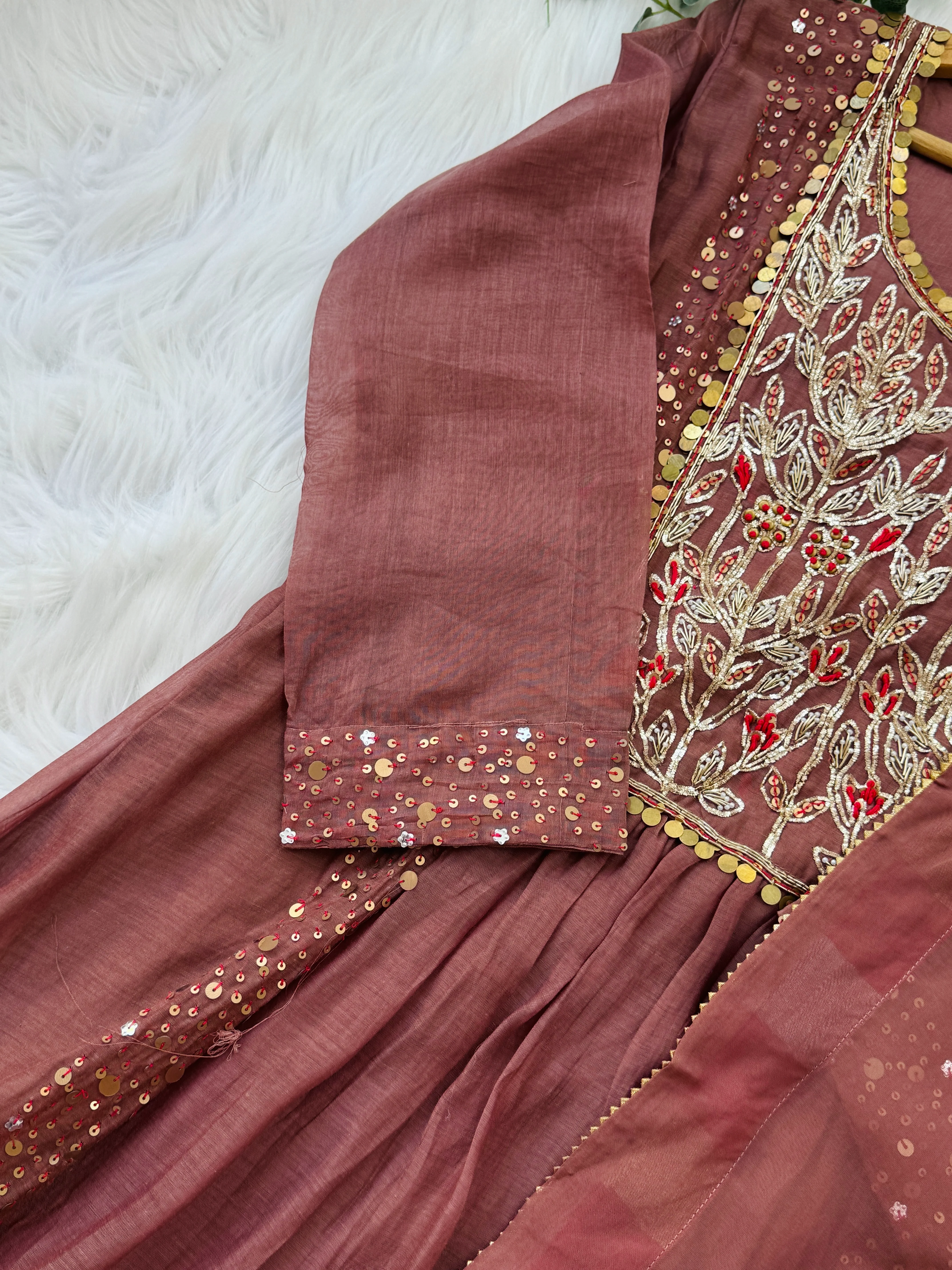 Premium Mul Chanderi Handwork Kurti Set β Top, Bottom & Dupatta - Image 7