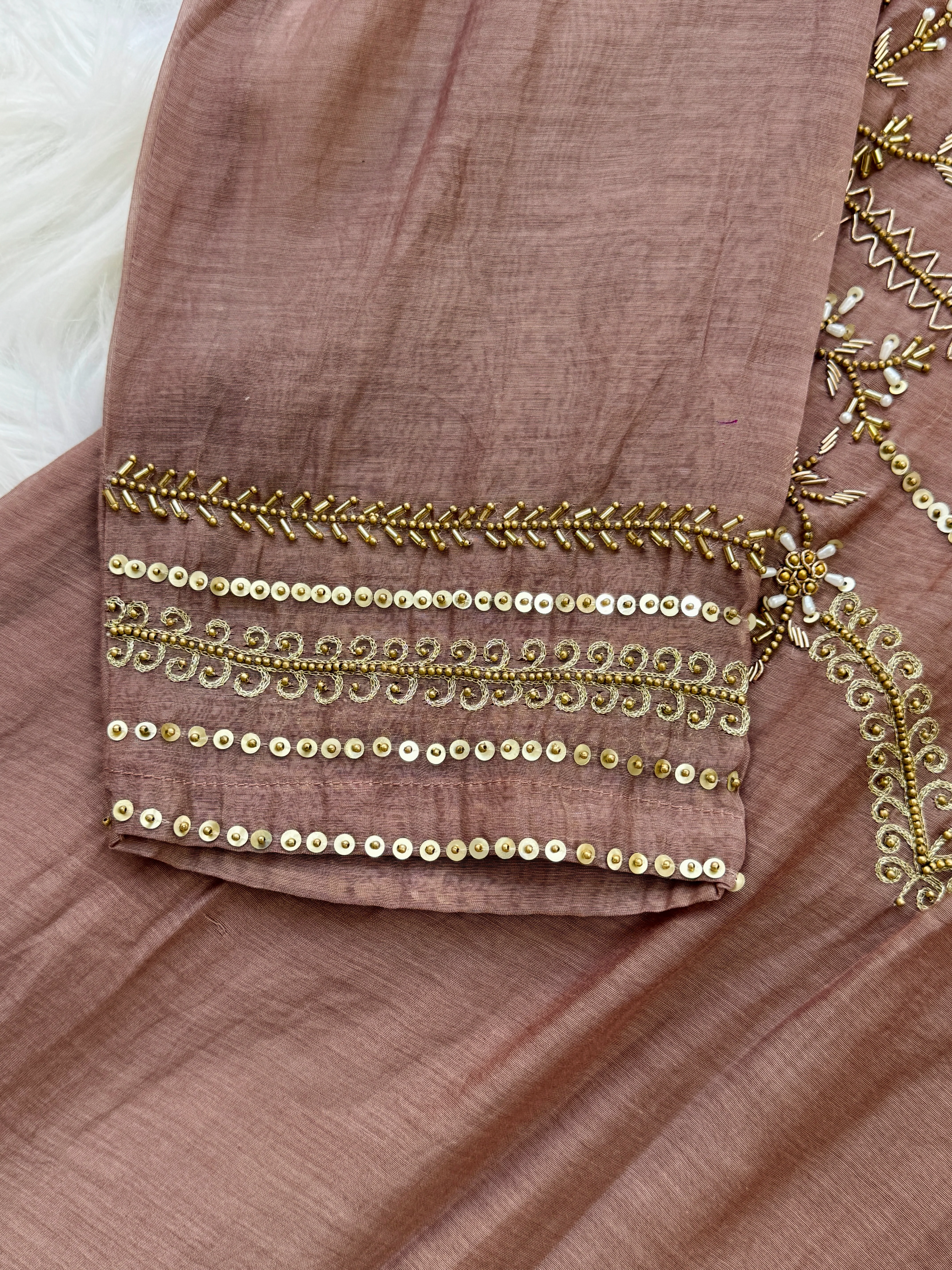 Premium Mul Chanderi Handwork Kurti Set β Top, Bottom & Dupatta - Image 6