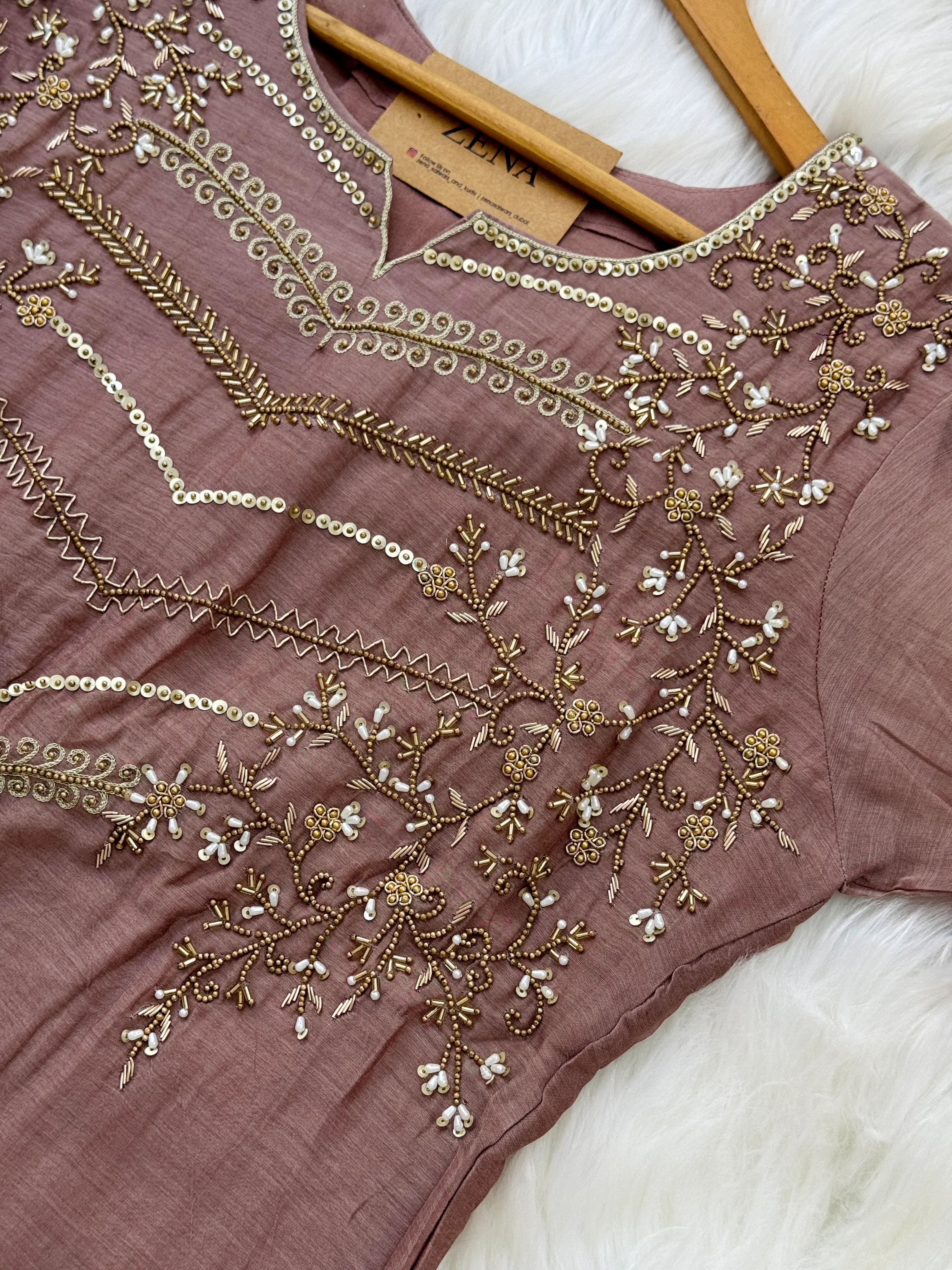Premium Mul Chanderi Handwork Kurti Set β Top, Bottom & Dupatta - Image 7