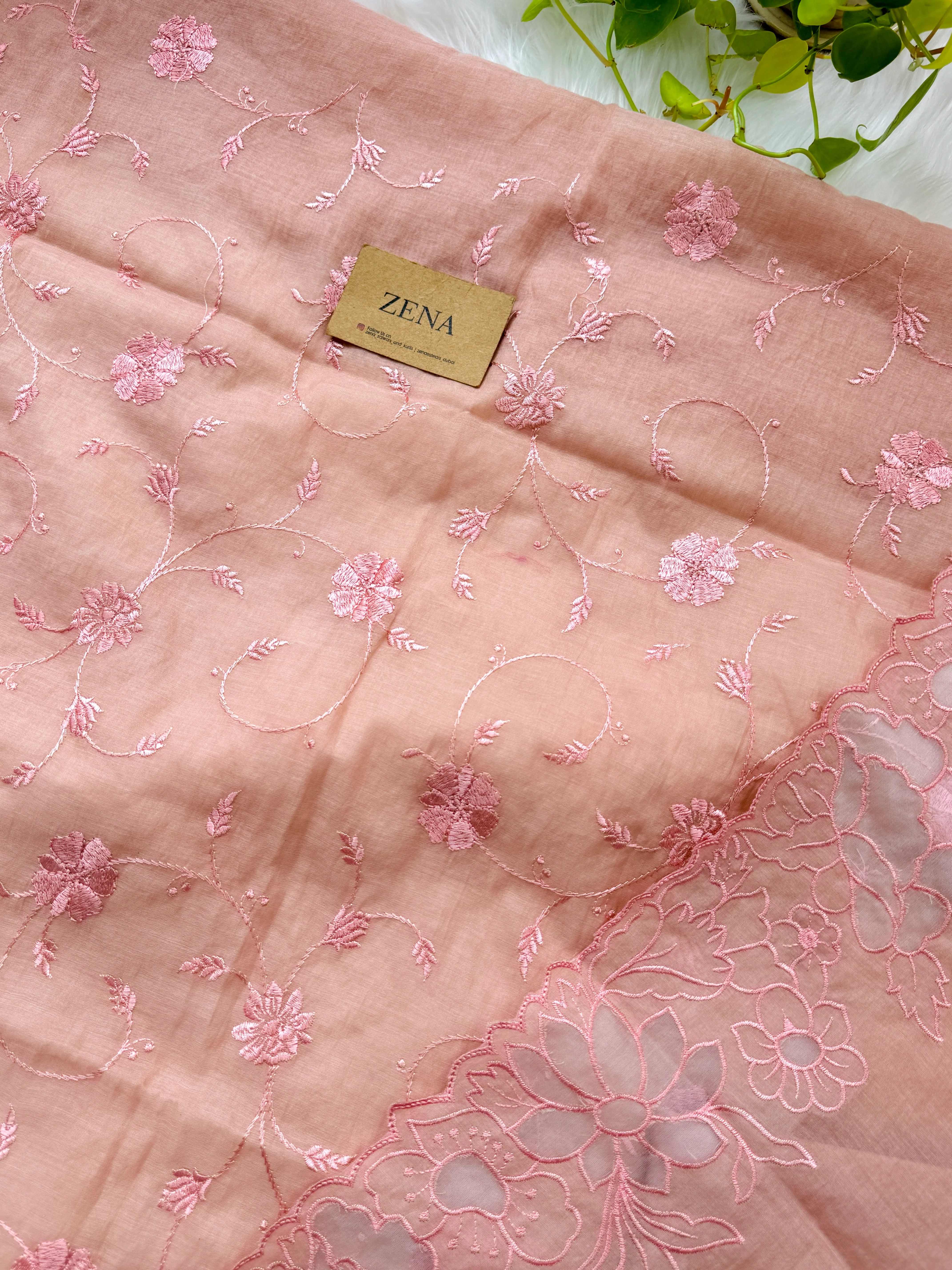 Premium Mul Chanderi Unstitched Embroidered Partywear Suit β Sophisticated & Stylish - Image 3