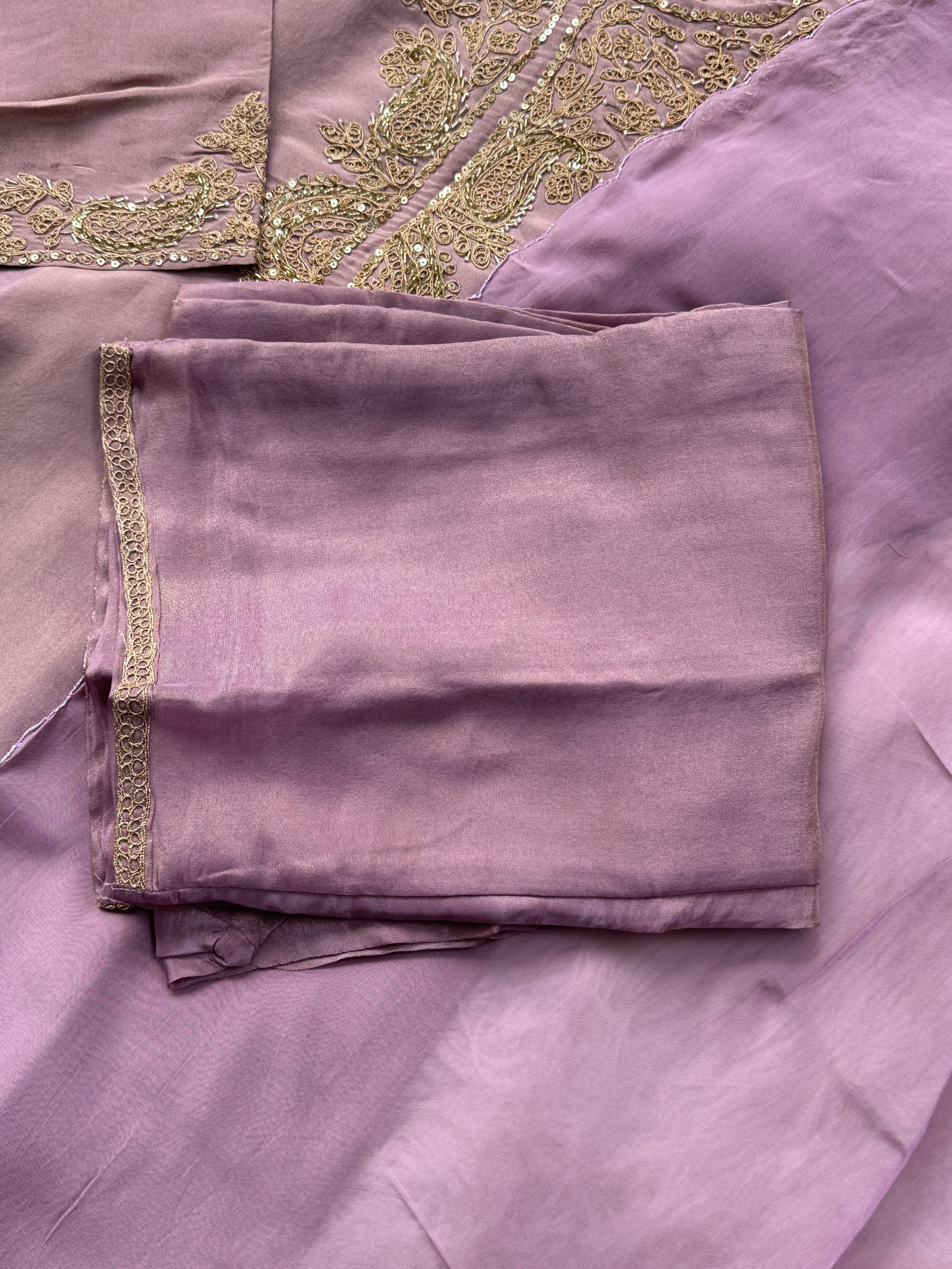Premium Tissue Silk Handwork Kurti Set - Image 5