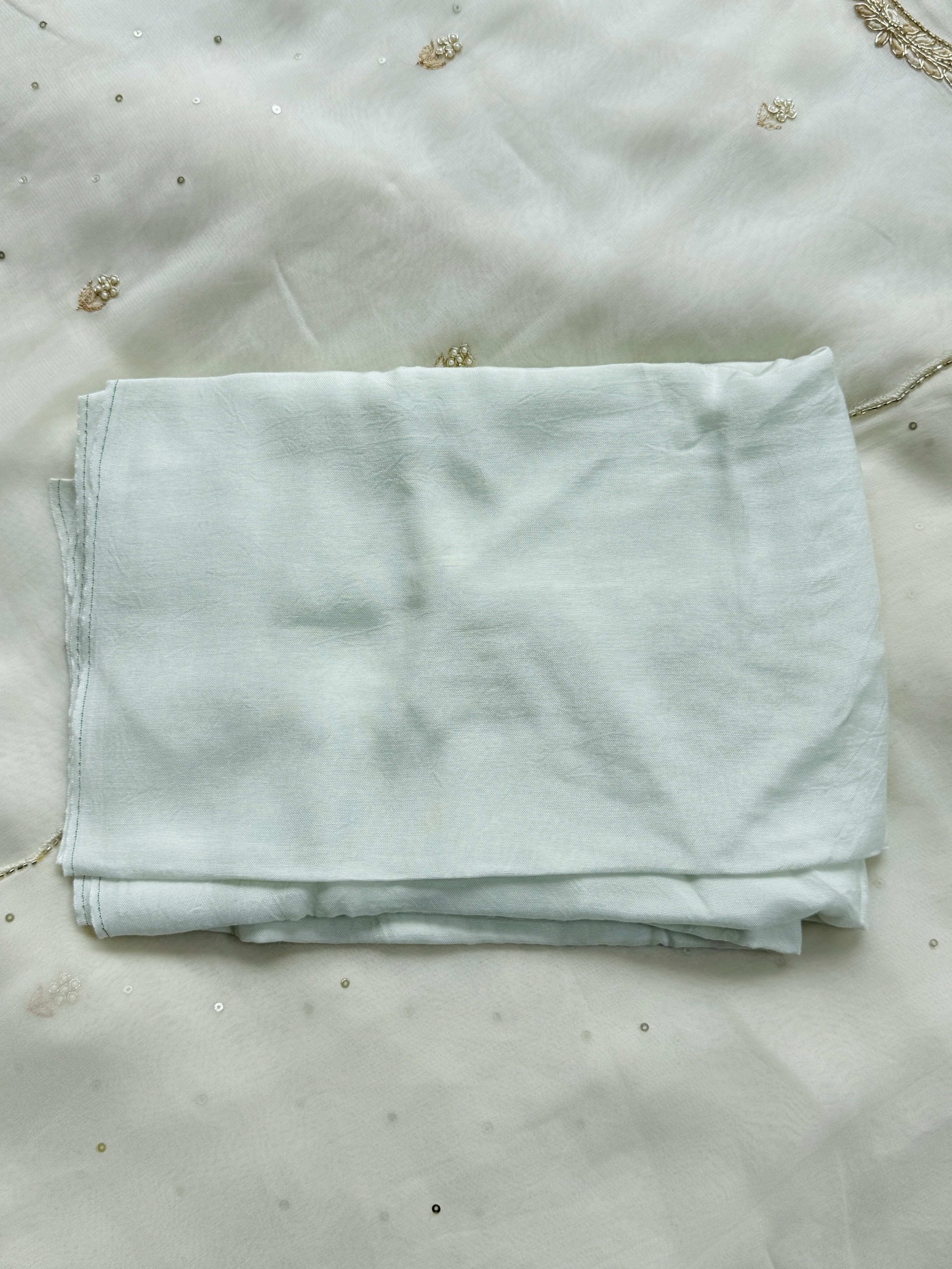 Pure Chiffon Hand-Embroidered Unstitched Fabric - Image 8