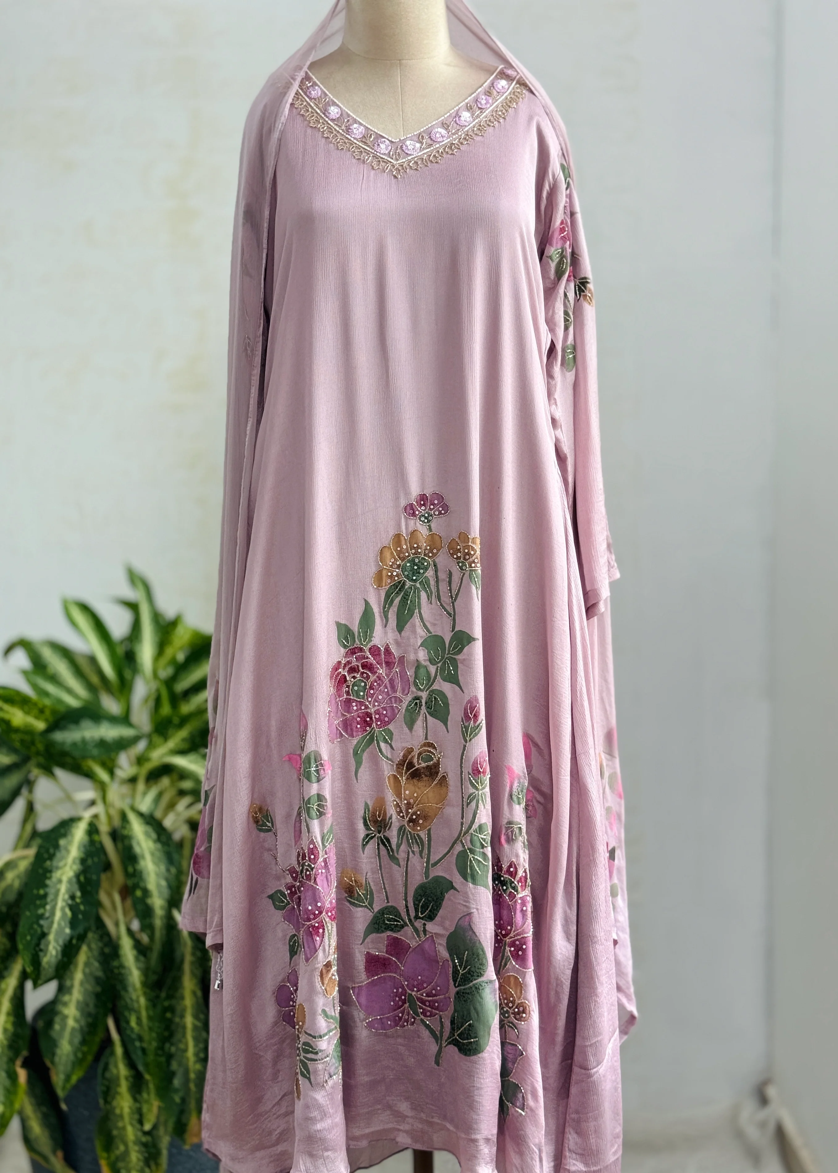 Pure Chinon Handwork Kurti Set β Subtle Luxury for Every Occasion - Image 2