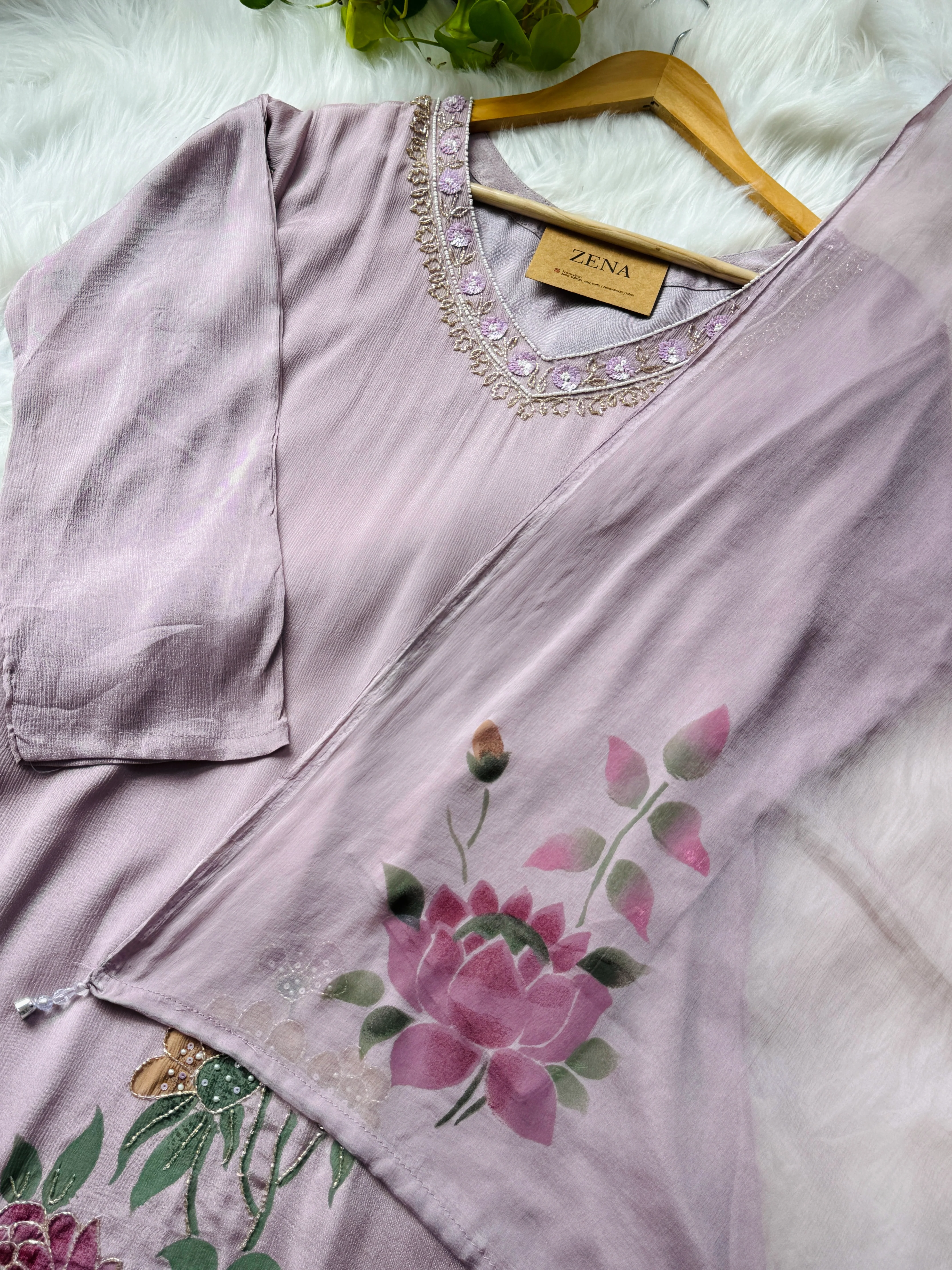 Pure Chinon Handwork Kurti Set β Subtle Luxury for Every Occasion - Image 3