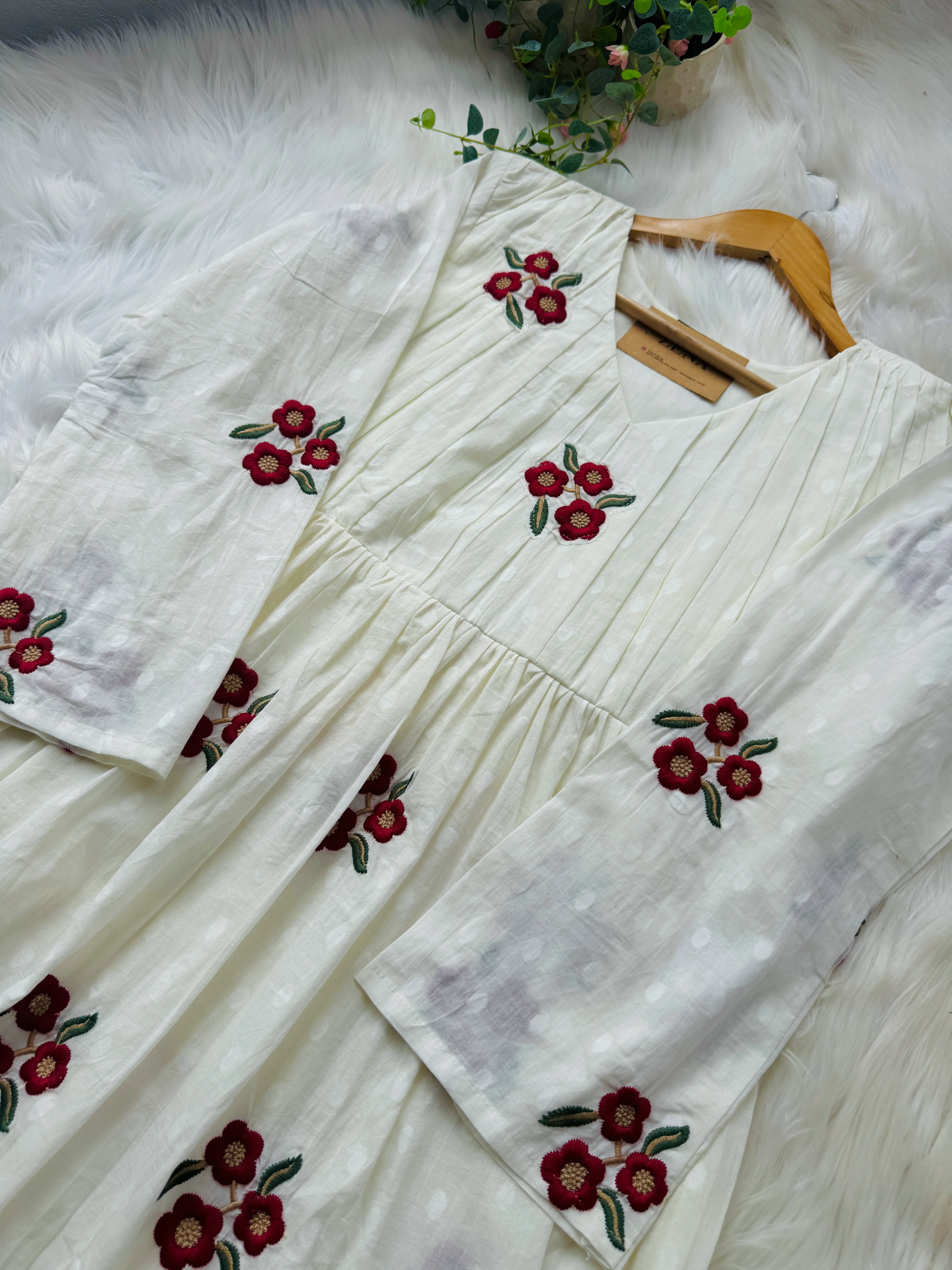Pure Cotton Embroidered Anarkali Suit β Comfort Wrapped in Elegance πΈ - Image 3