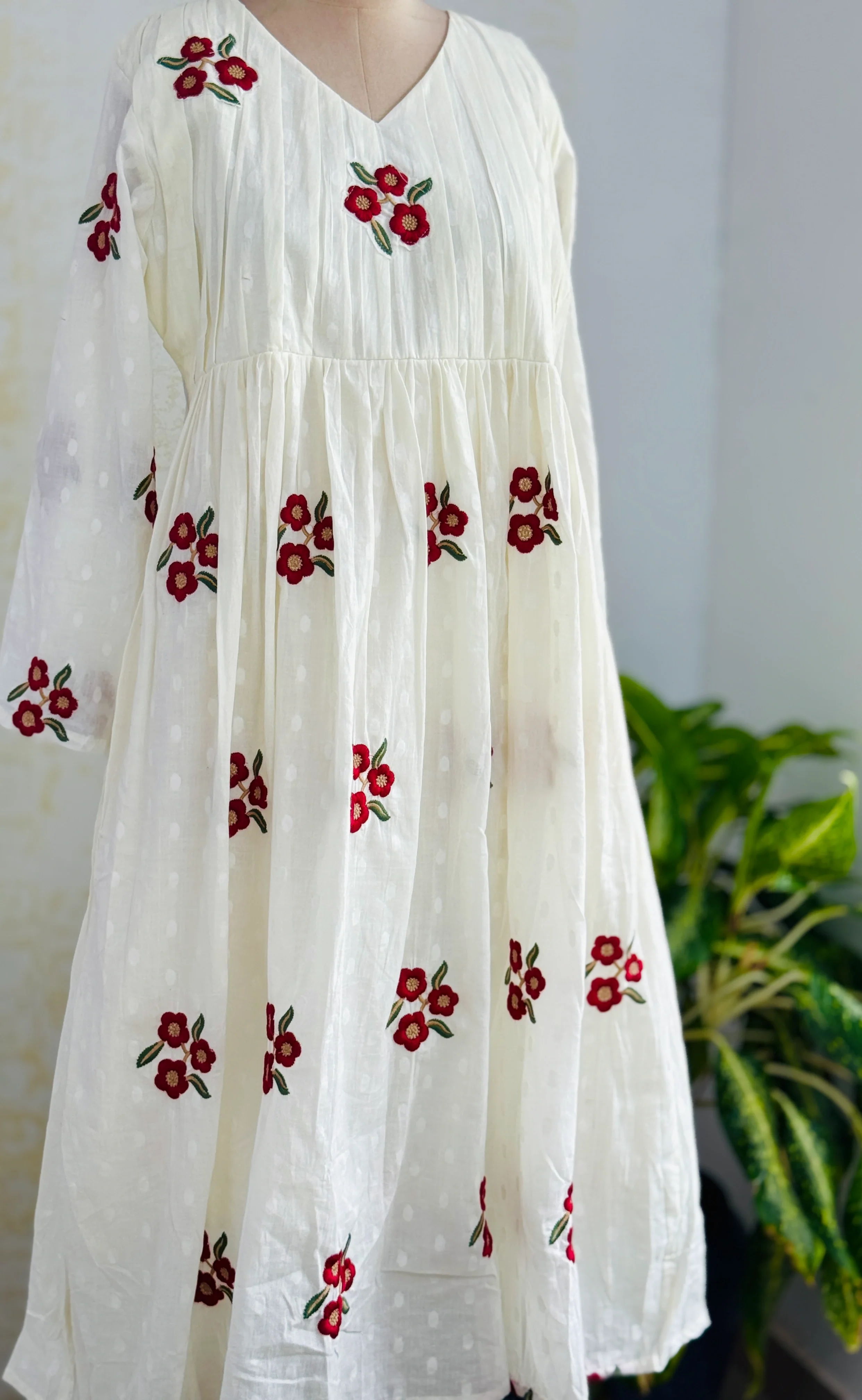 Pure Cotton Embroidered Anarkali Suit β Comfort Wrapped in Elegance πΈ - Image 7