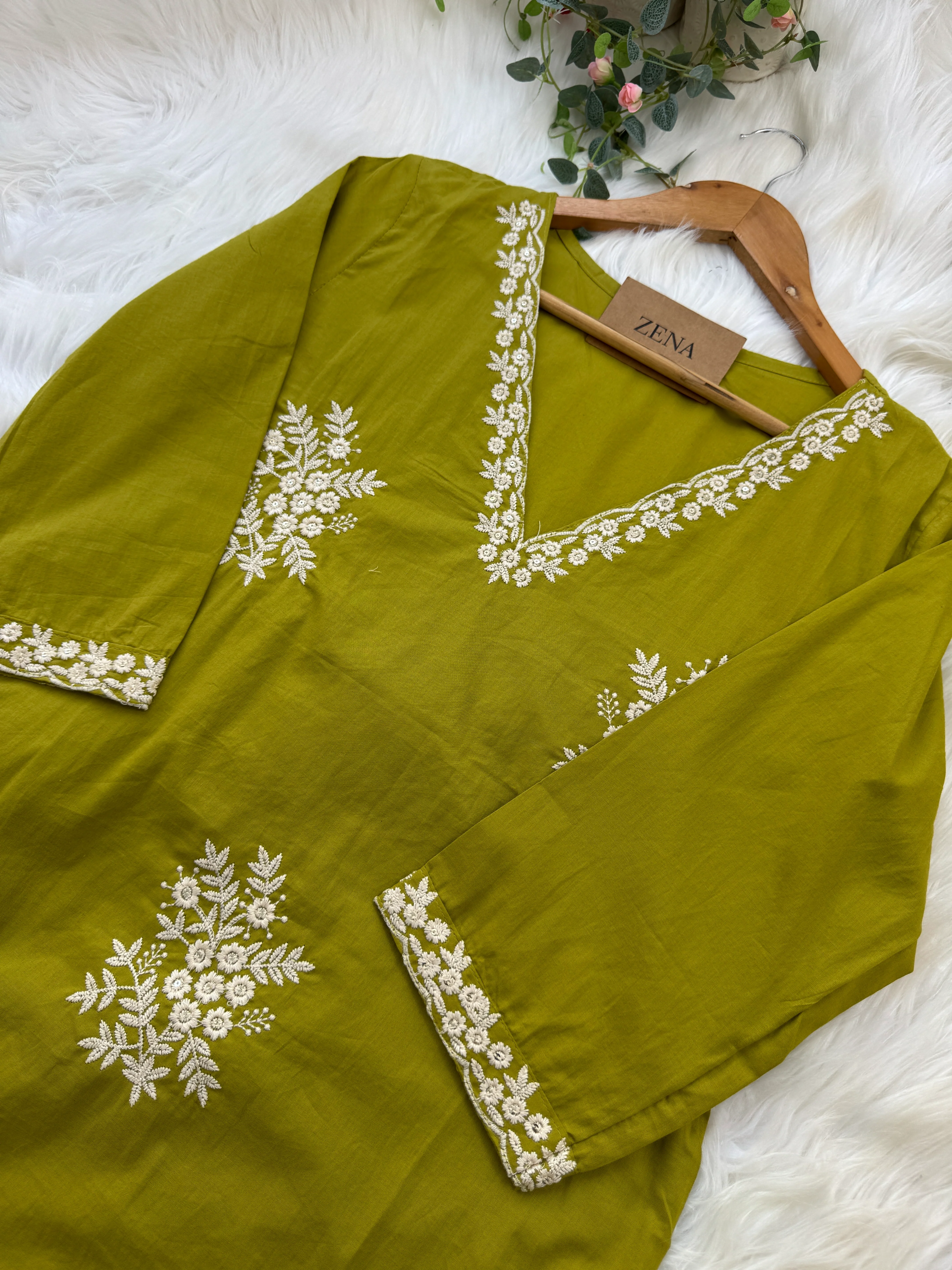 Pure Cotton Embroidered Kurti Set 🌿 - Image 4