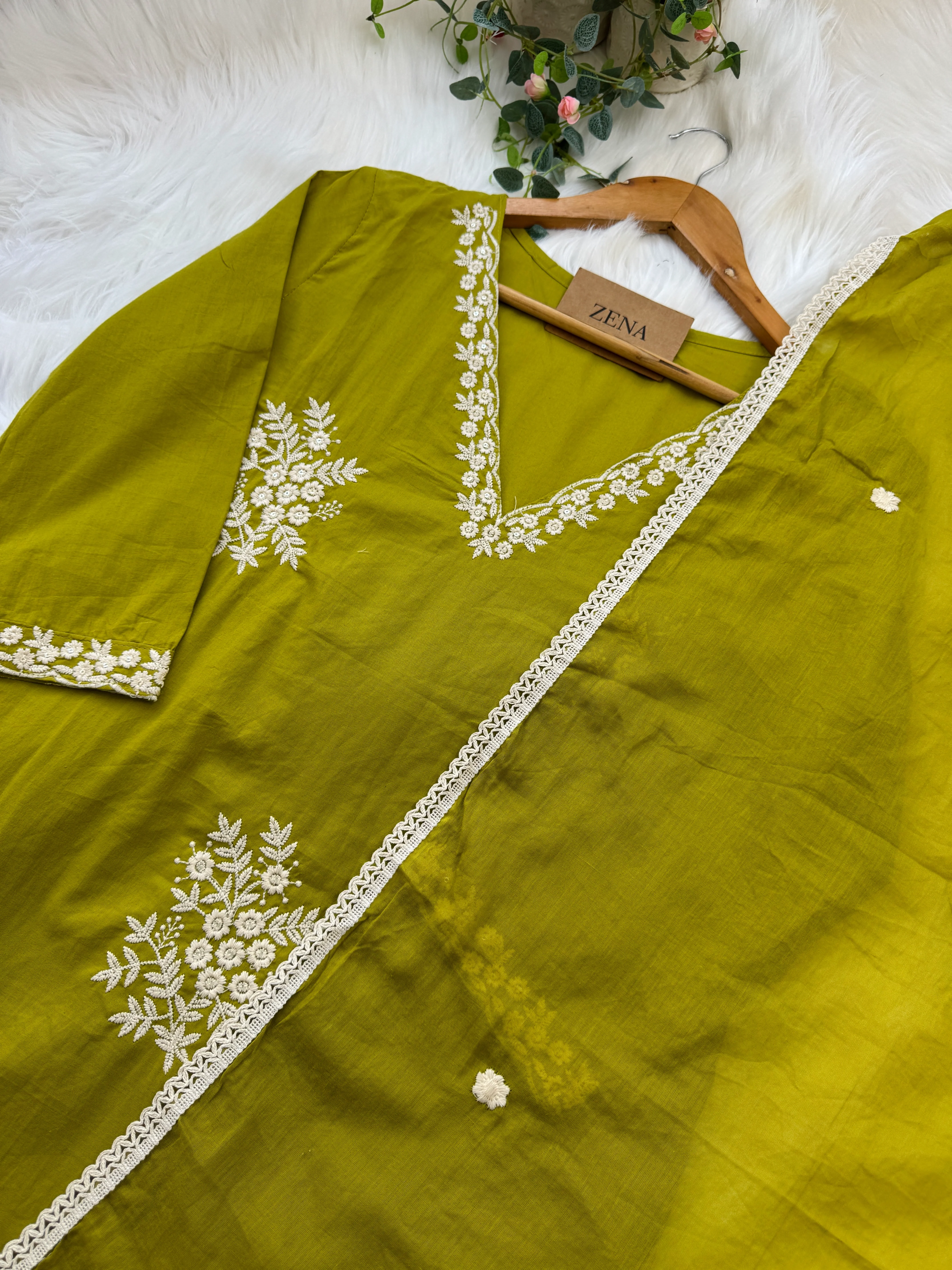 Pure Cotton Embroidered Kurti Set 🌿 - Image 5