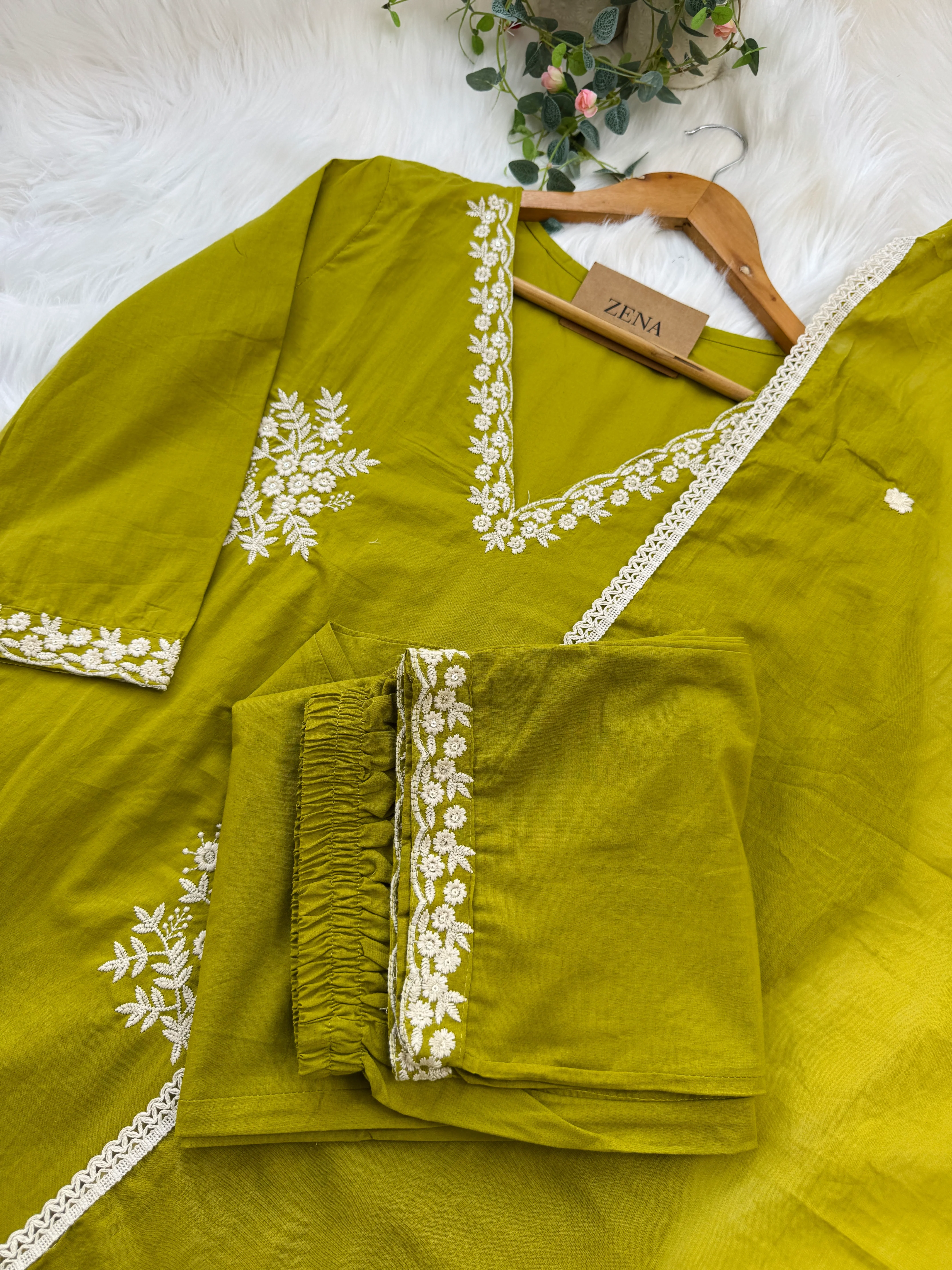 Pure Cotton Embroidered Kurti Set 🌿 - Image 6