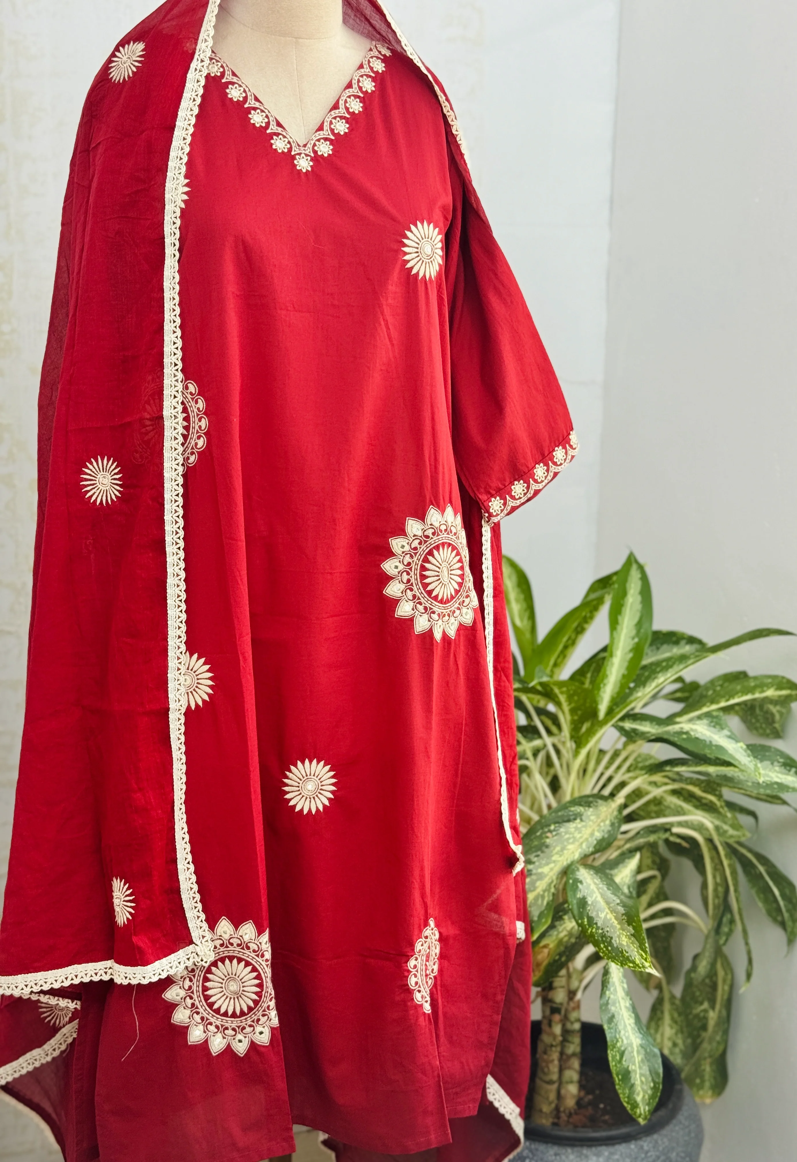 Pure Cotton Embroidered Kurti Set 🌿 - Image 2