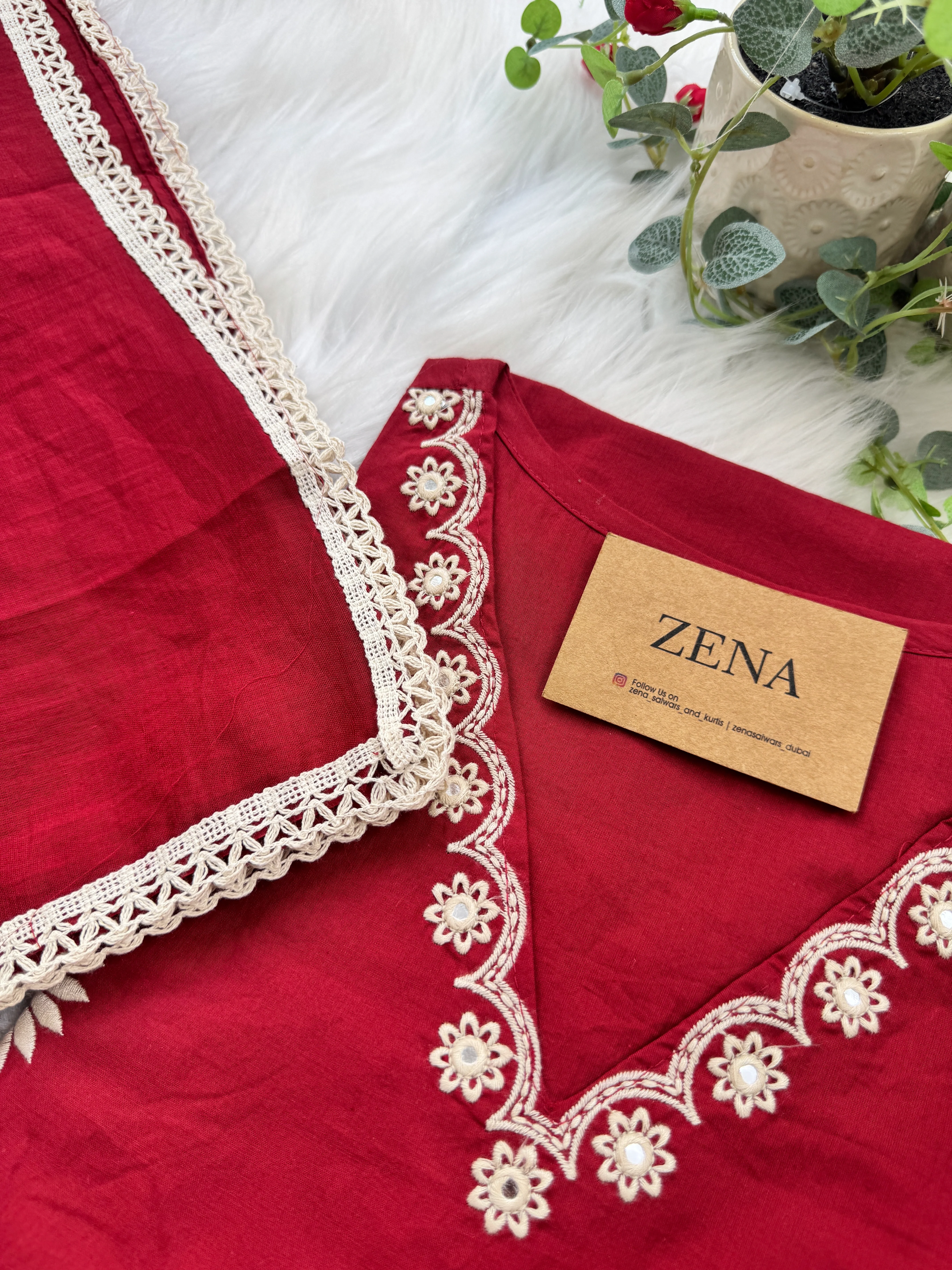 Pure Cotton Embroidered Kurti Set 🌿 - Image 3