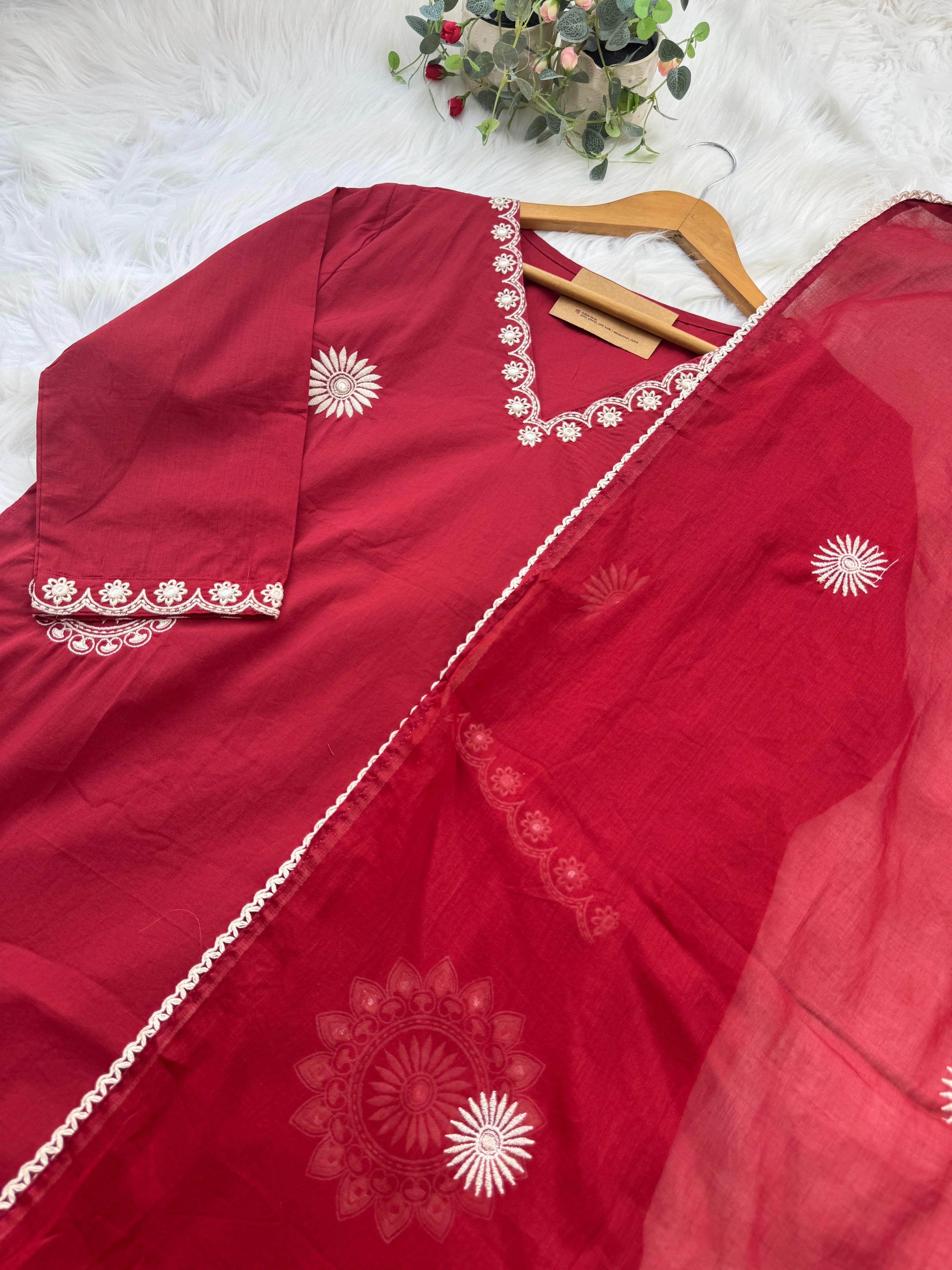 Pure Cotton Embroidered Kurti Set 🌿 - Image 5