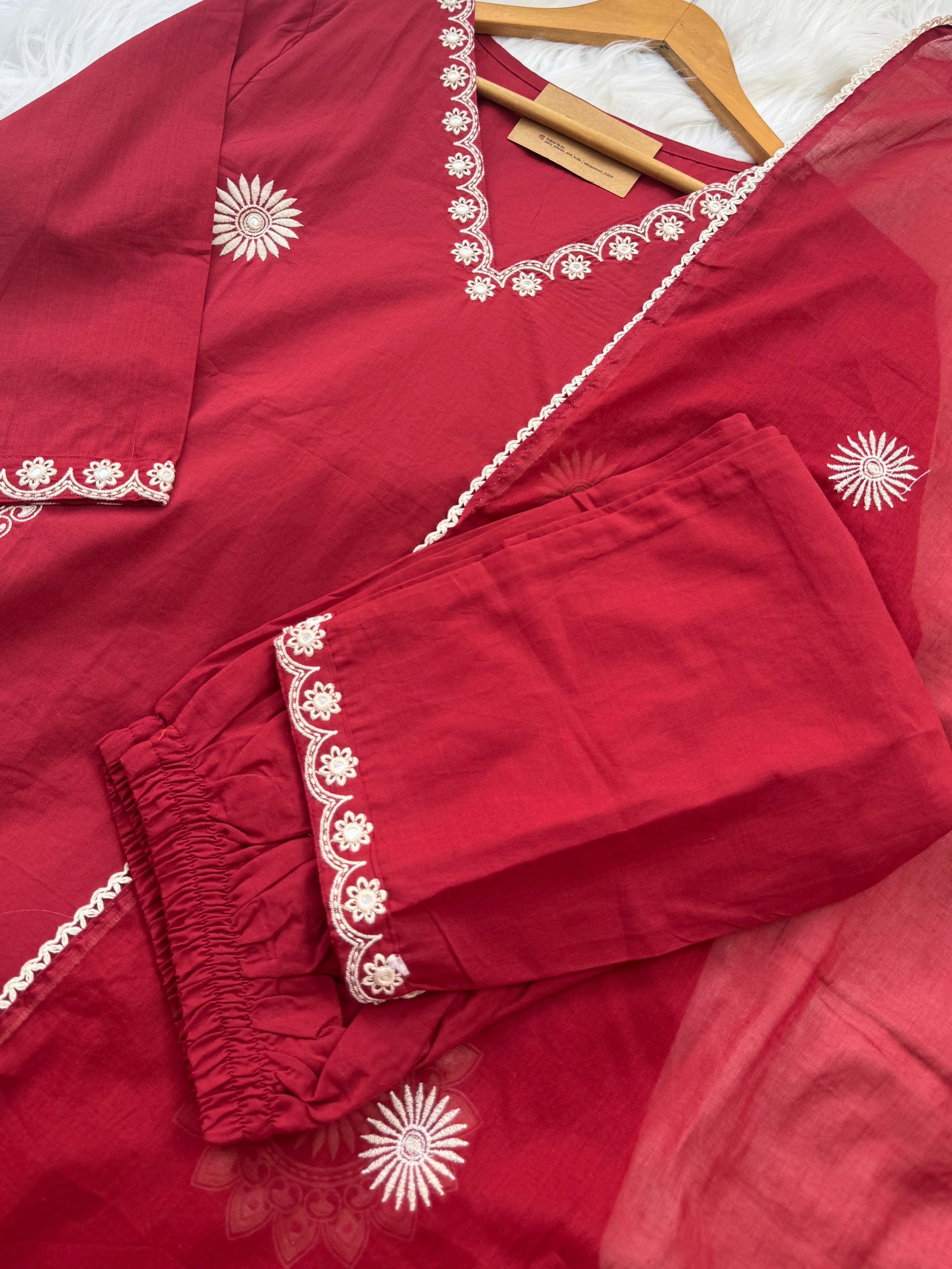 Pure Cotton Embroidered Kurti Set 🌿 - Image 6