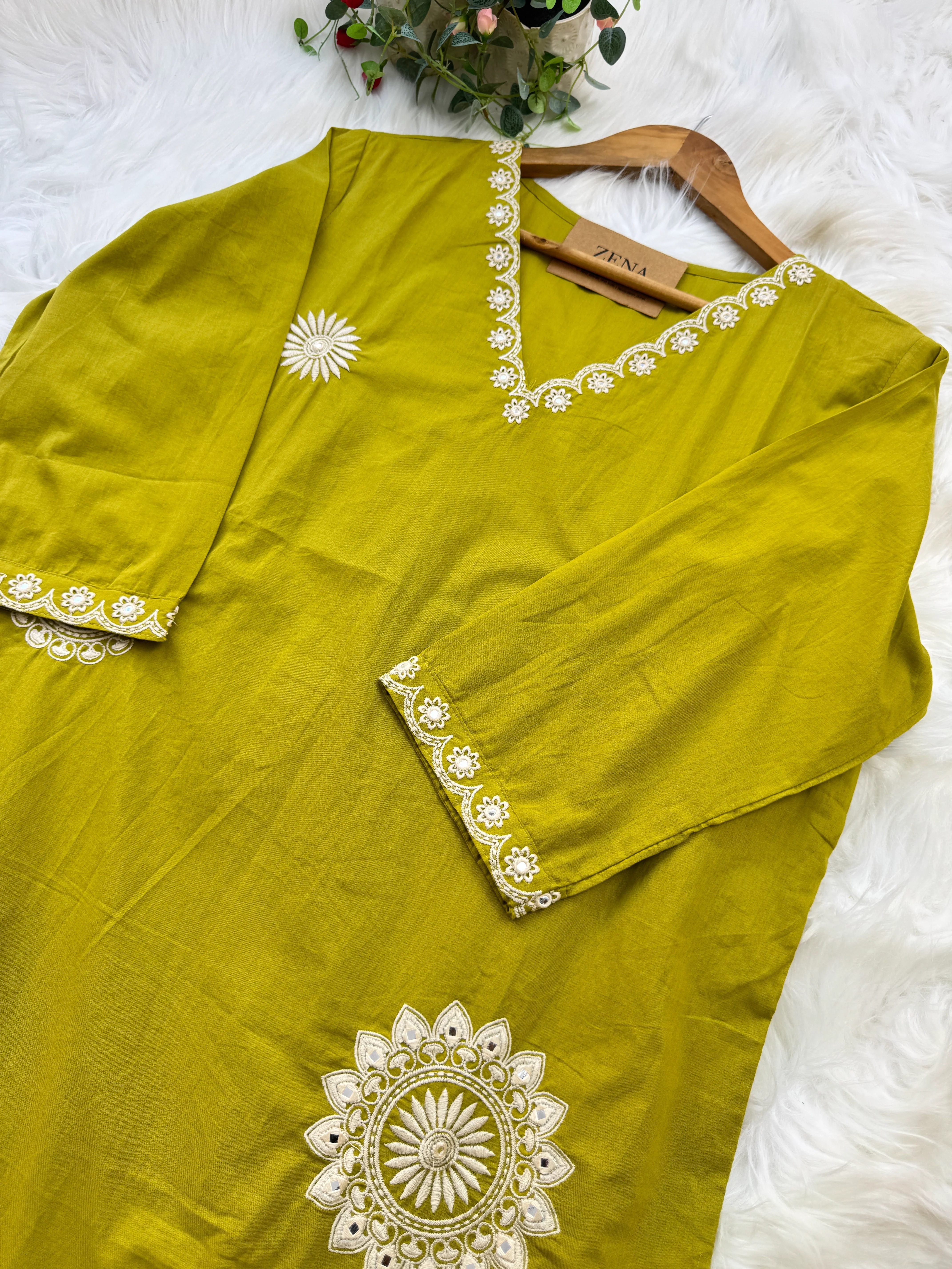 Pure Cotton Embroidered Kurti Set 🌿 - Image 4