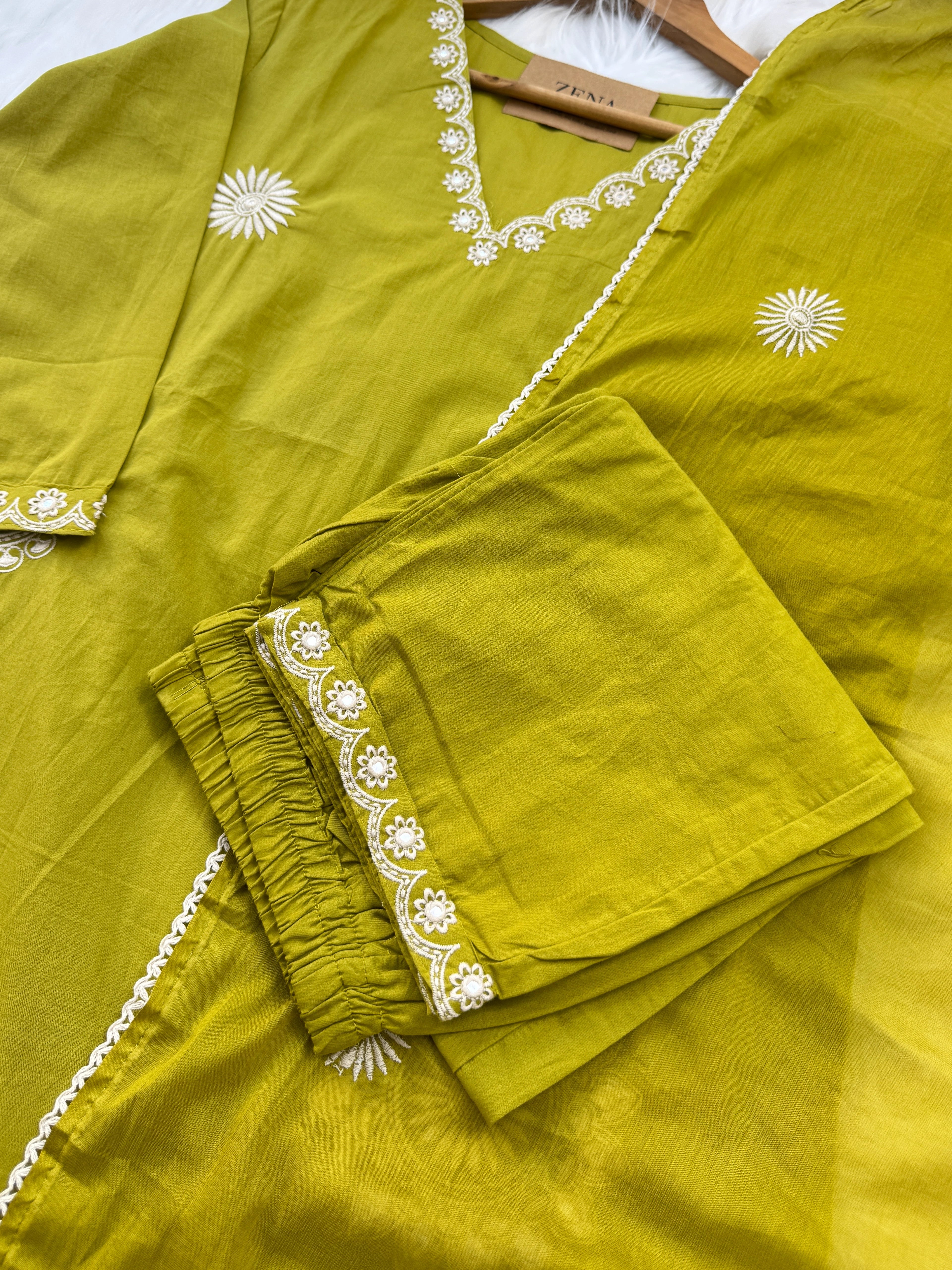 Pure Cotton Embroidered Kurti Set 🌿 - Image 6