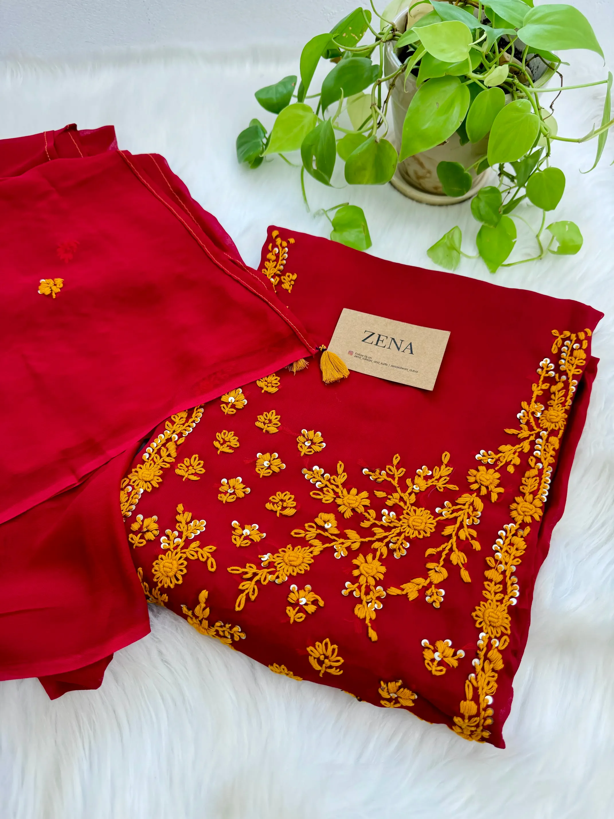 Pure Georgette Thread Work Unstitched Suit