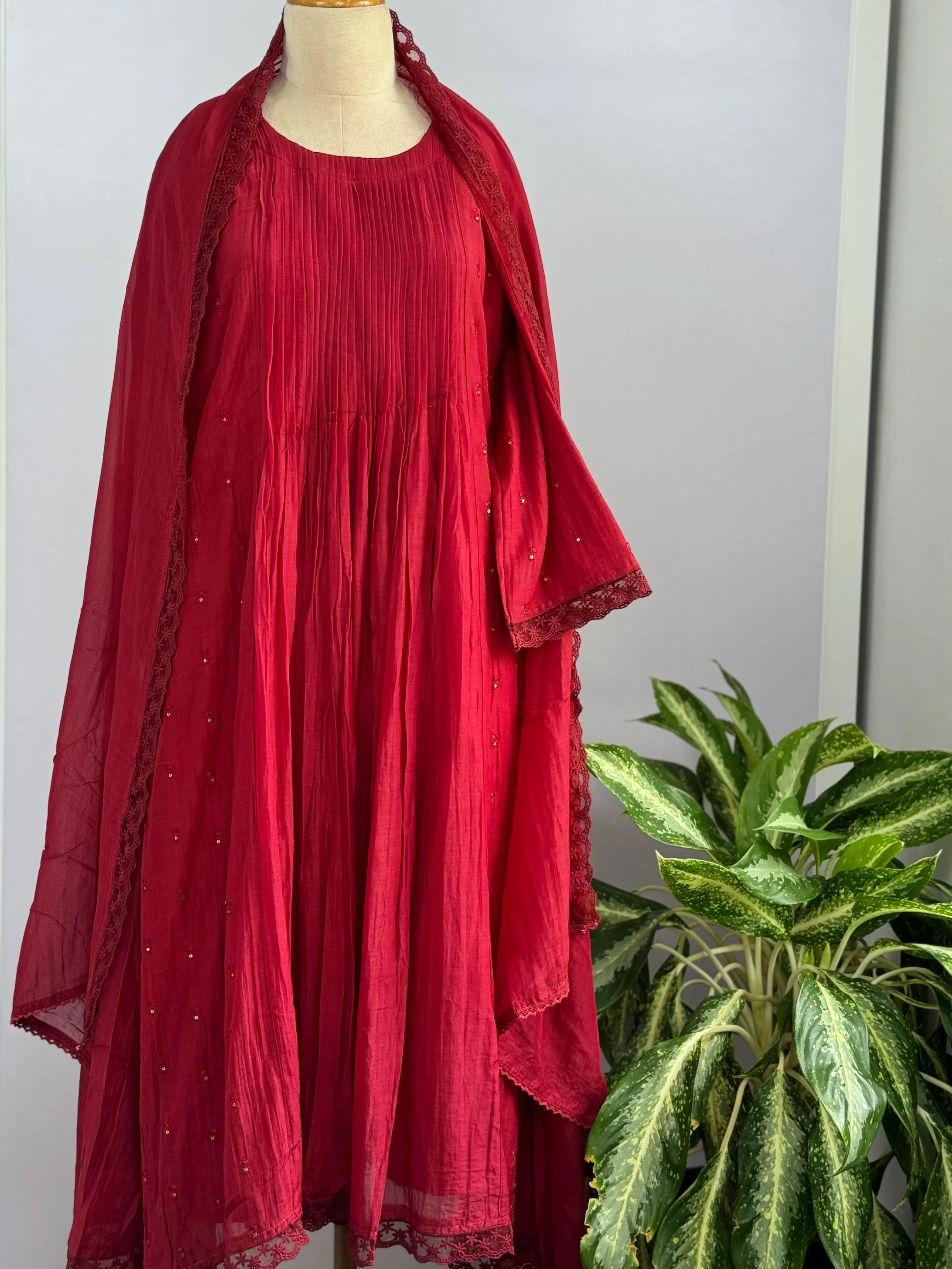 Pure Mul Chanderi Anarkali Suit Set β Elegant Festive Wear - Image 2