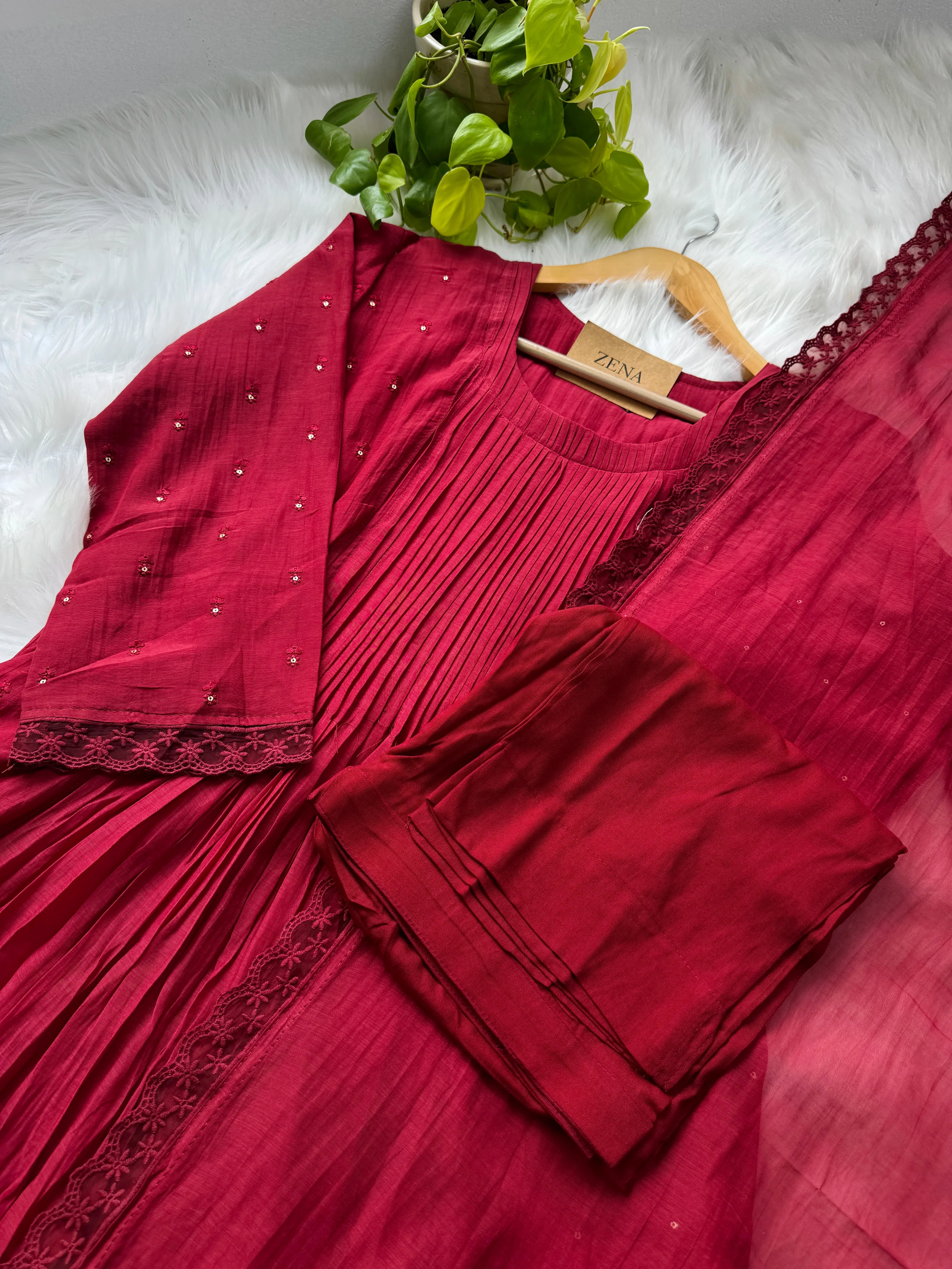 Pure Mul Chanderi Anarkali Suit Set β Elegant Festive Wear - Image 4