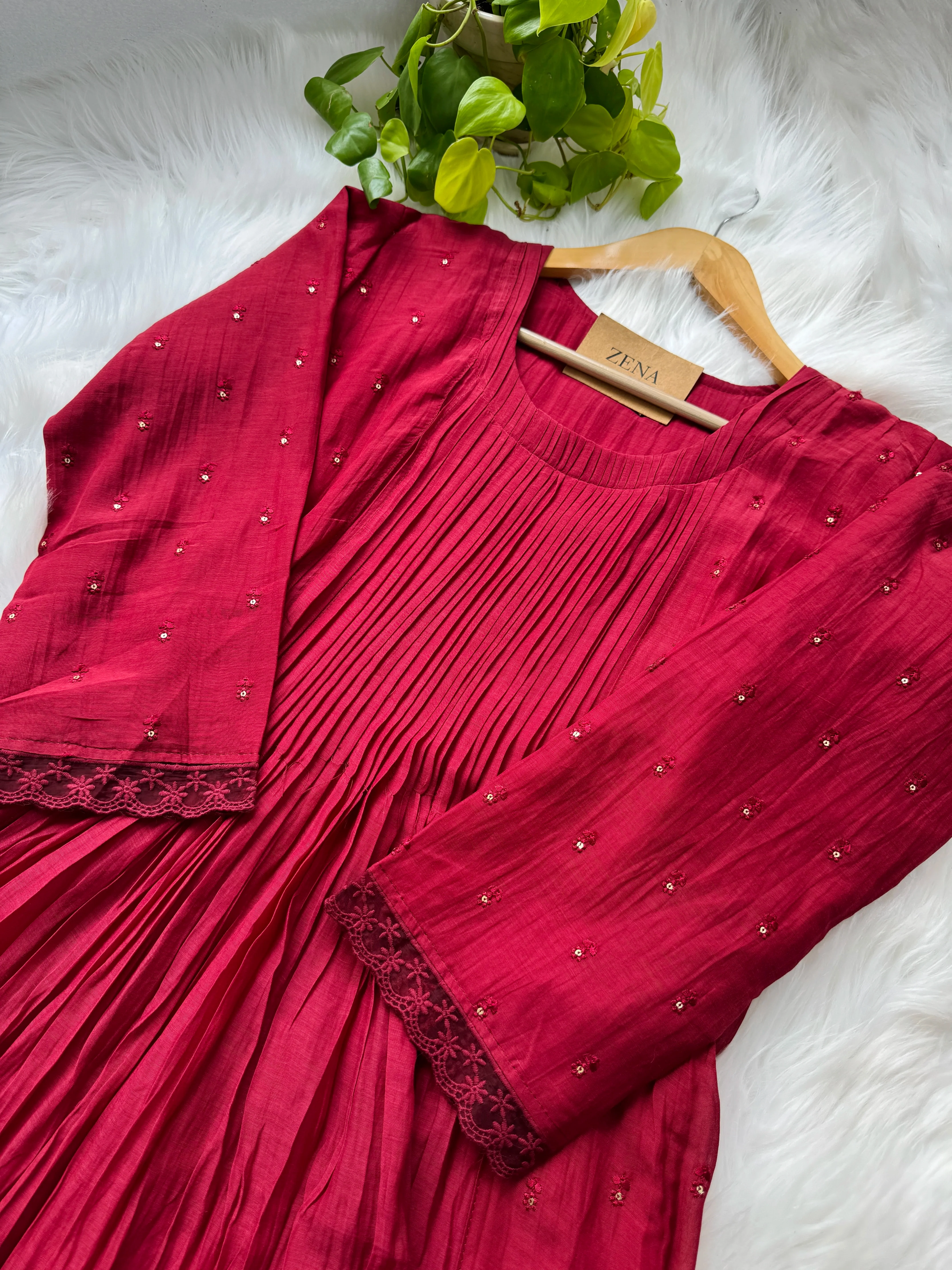 Pure Mul Chanderi Anarkali Suit Set β Elegant Festive Wear - Image 5