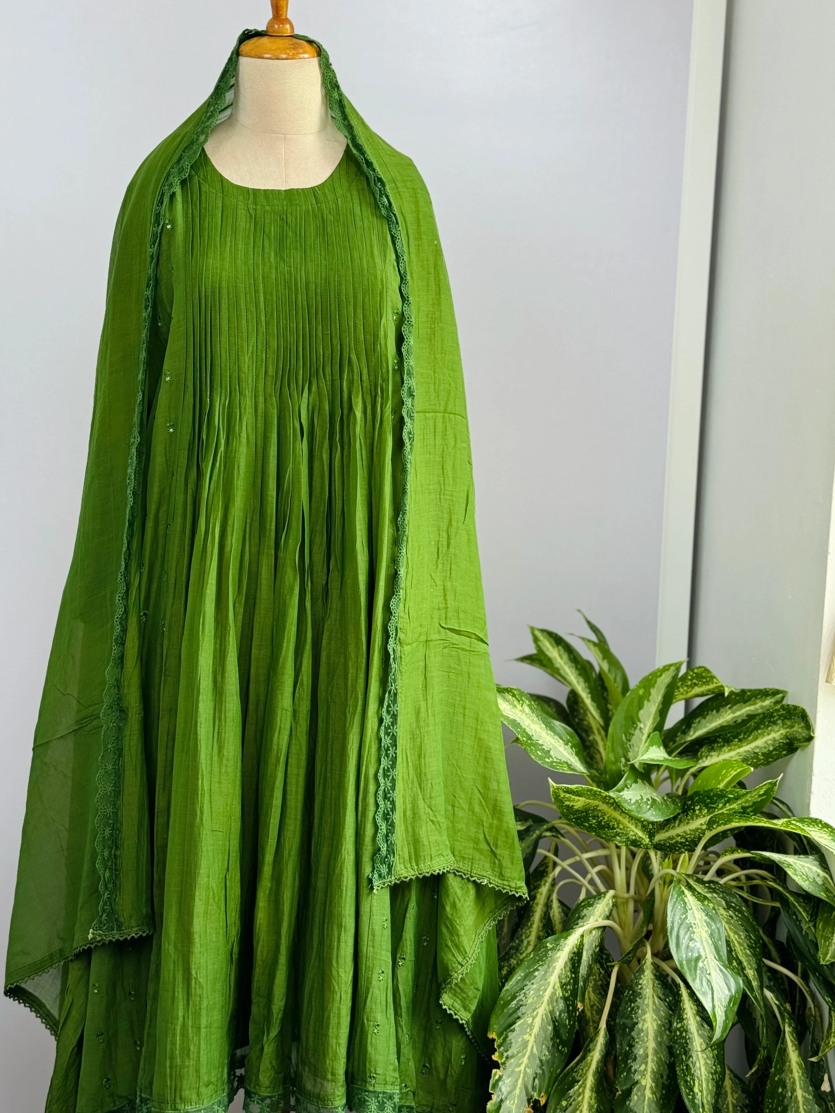 Pure Mul Chanderi Anarkali Suit Set β Elegant Festive Wear - Image 2