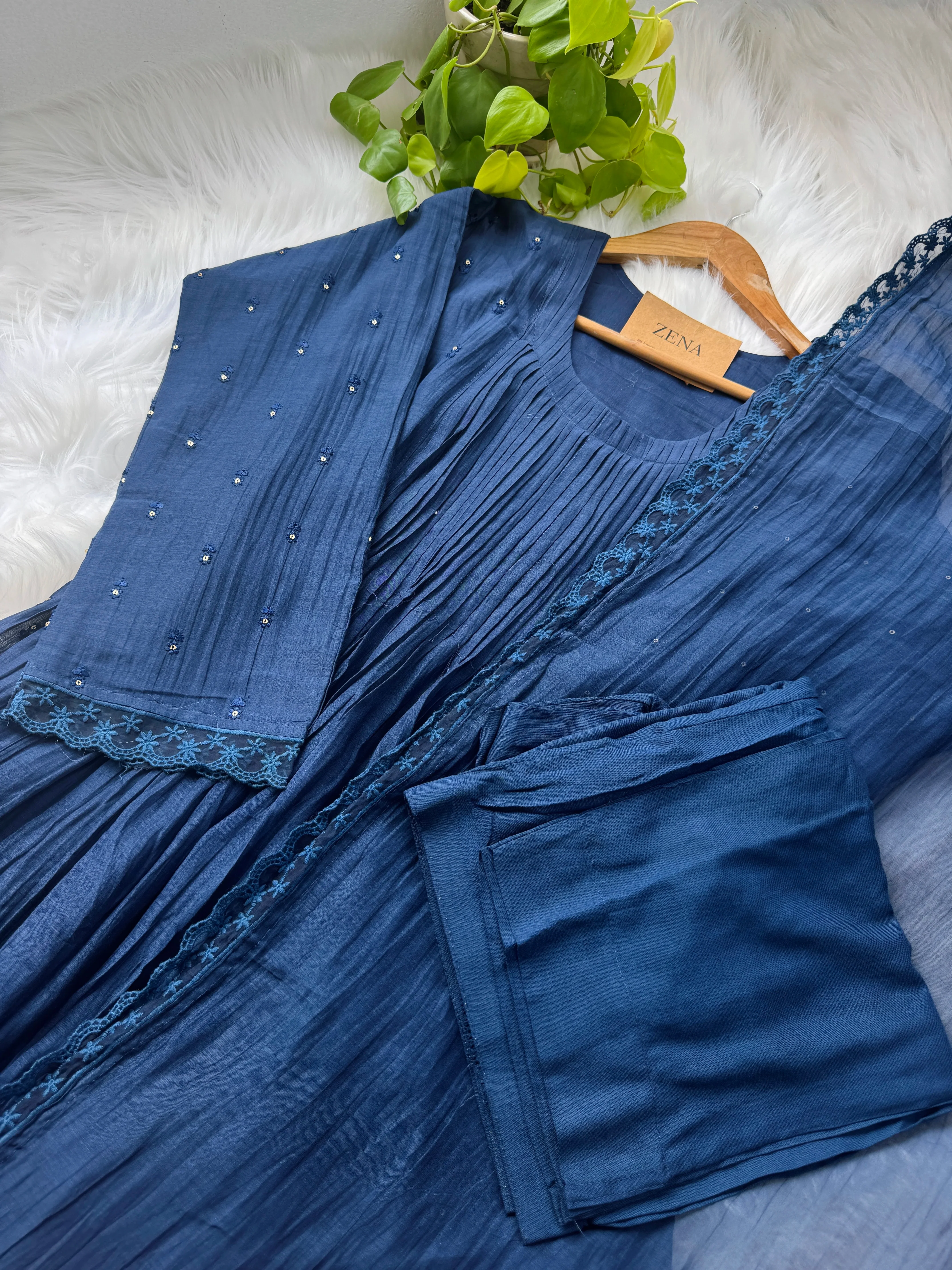 Pure Mul Chanderi Anarkali Suit Set β Elegant Festive Wear - Image 3