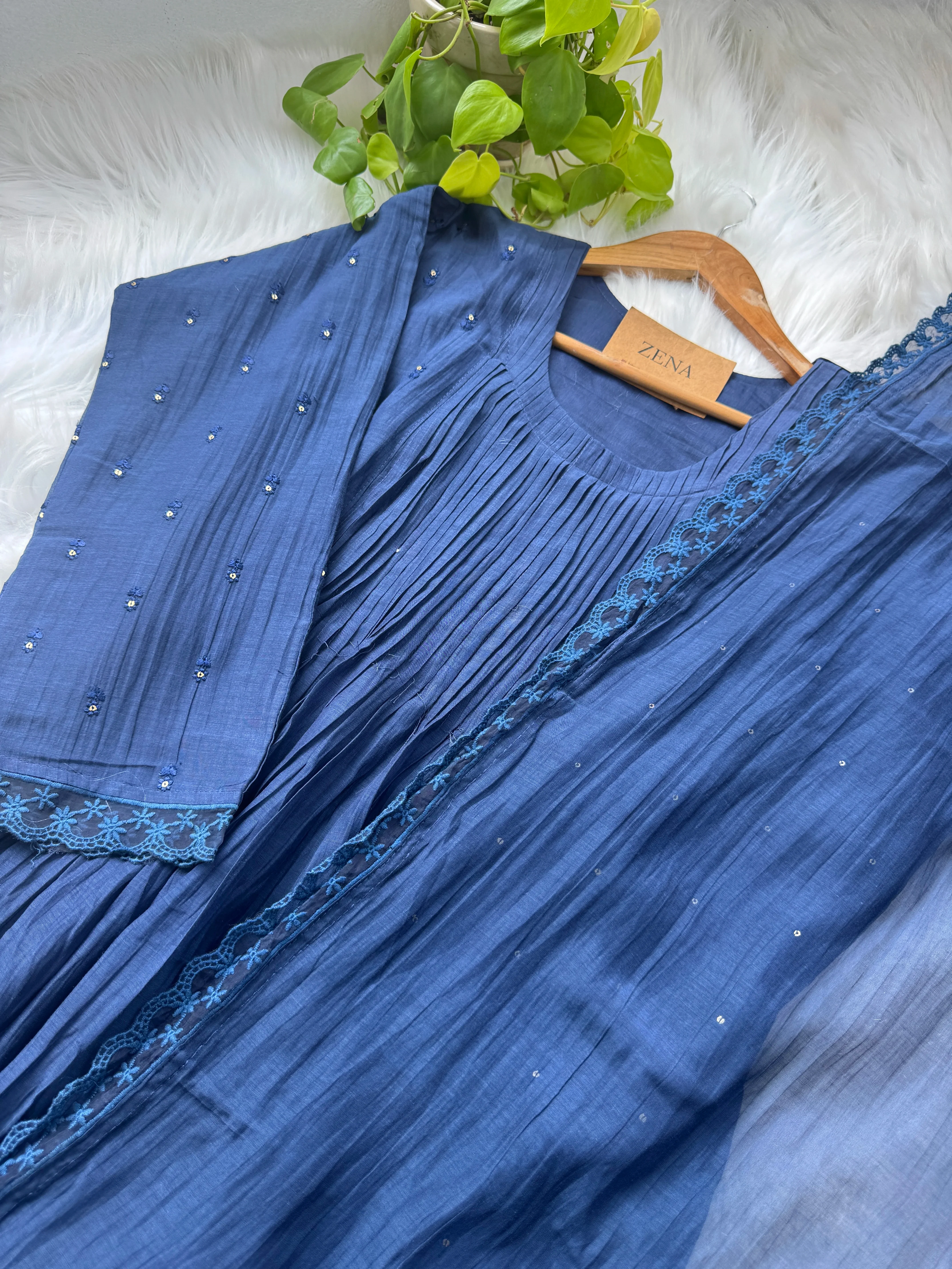 Pure Mul Chanderi Anarkali Suit Set β Elegant Festive Wear - Image 4