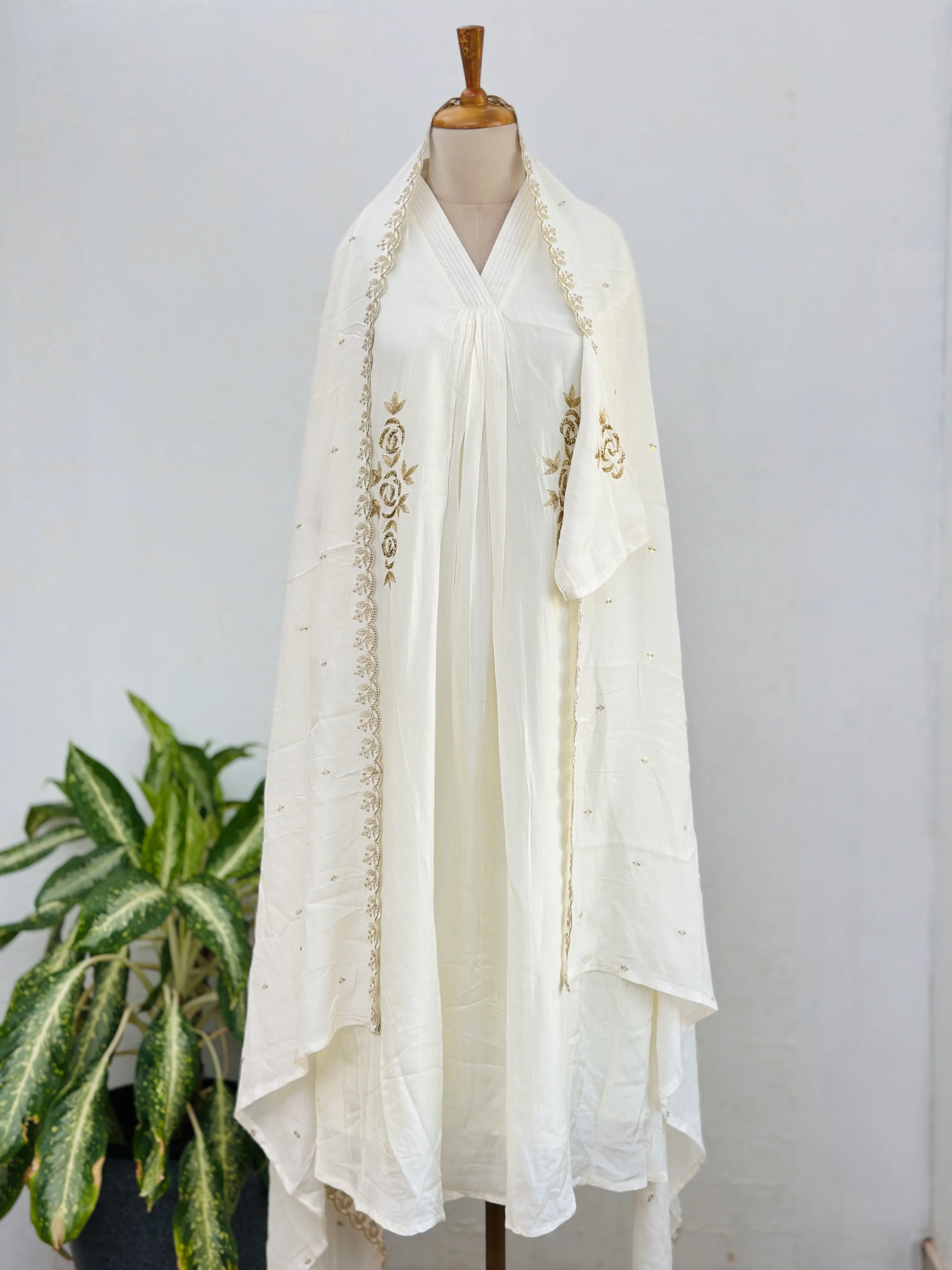 Pure mul cotton anarkali kurti set - Image 3