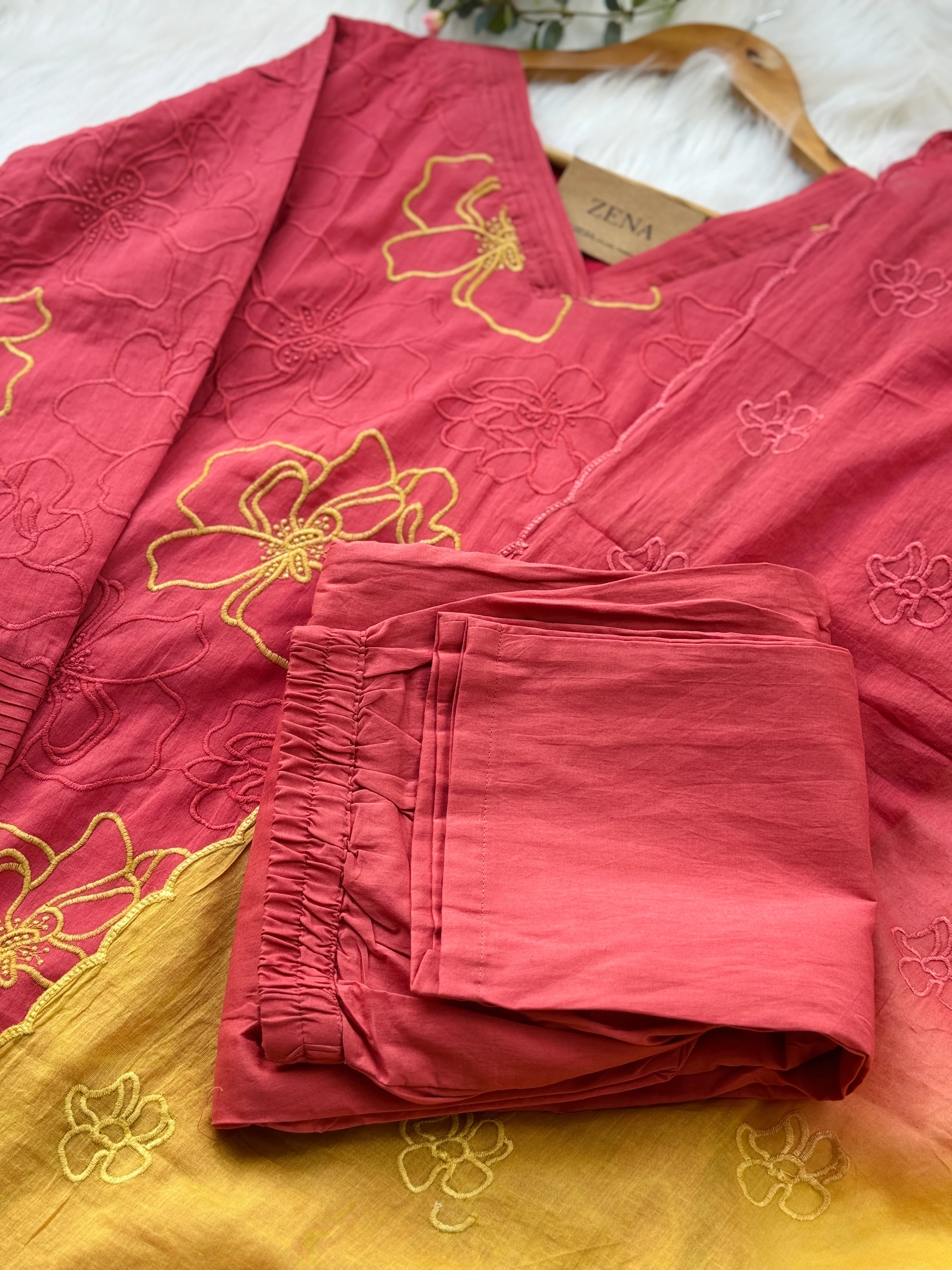 Pure Mul Cotton Embroidered Kurti Set - Image 6