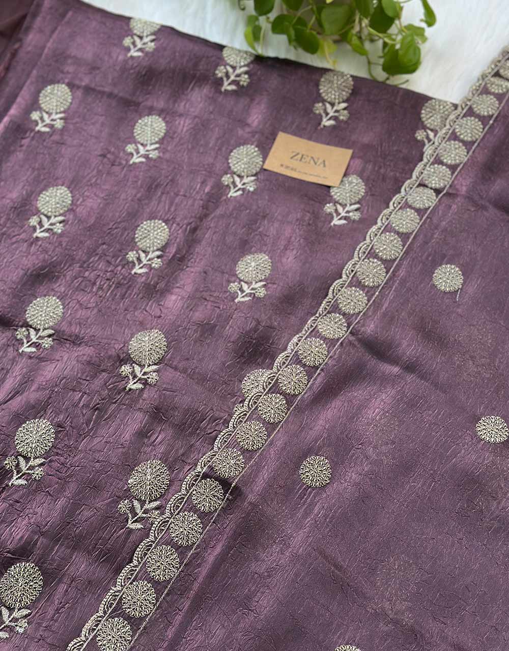 Unstitched Shimmer Silk Partywear Suit β¨