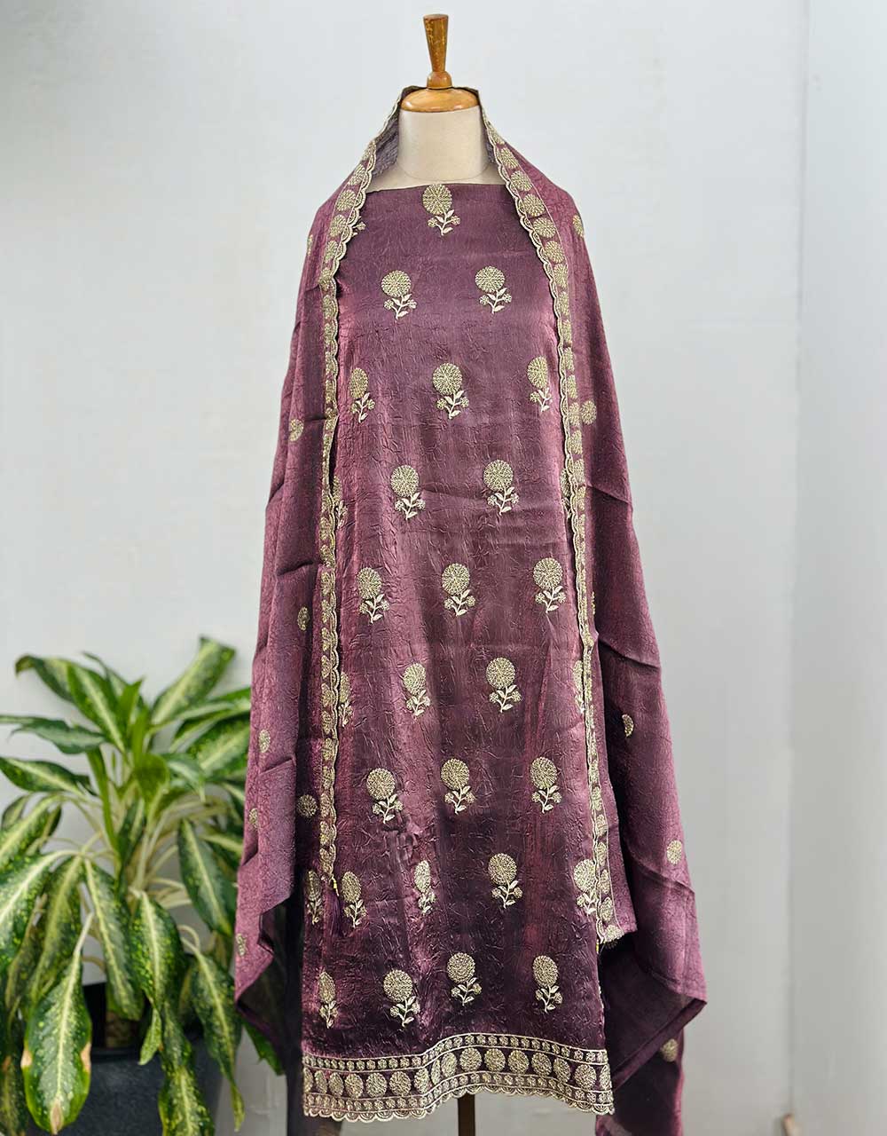 Unstitched Shimmer Silk Partywear Suit β¨ - Image 2
