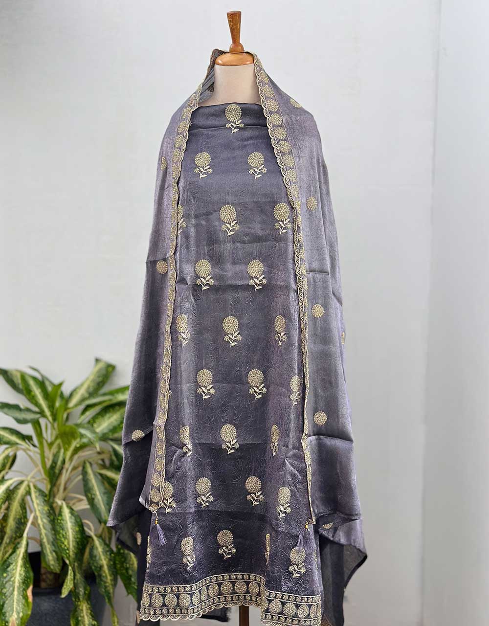 Unstitched Shimmer Silk Partywear Suit β¨ - Image 7