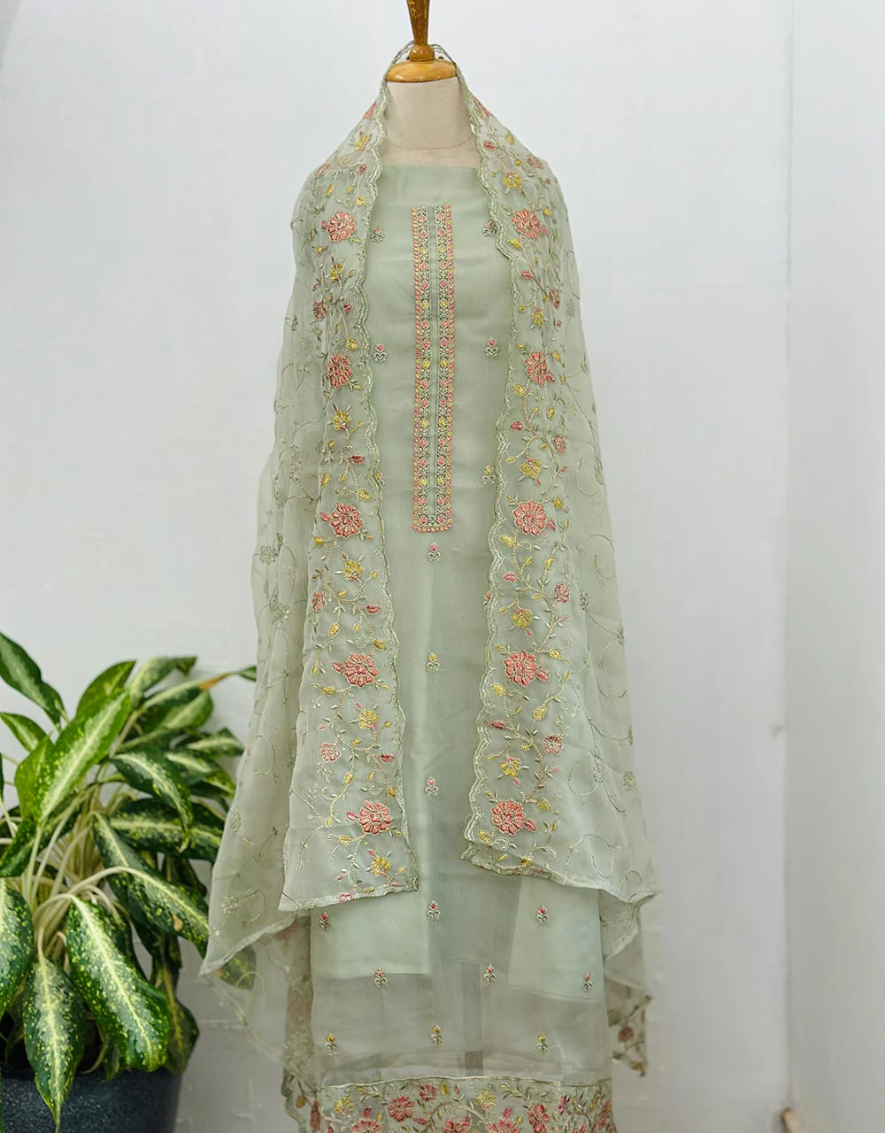 Unstitched Shimmer Silk Party Wear Suit β¨ - Image 11