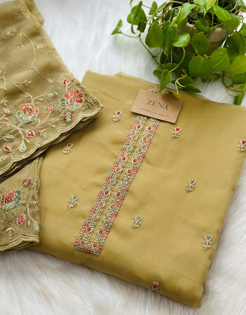 Unstitched Shimmer Silk Party Wear Suit β¨ - Image 8