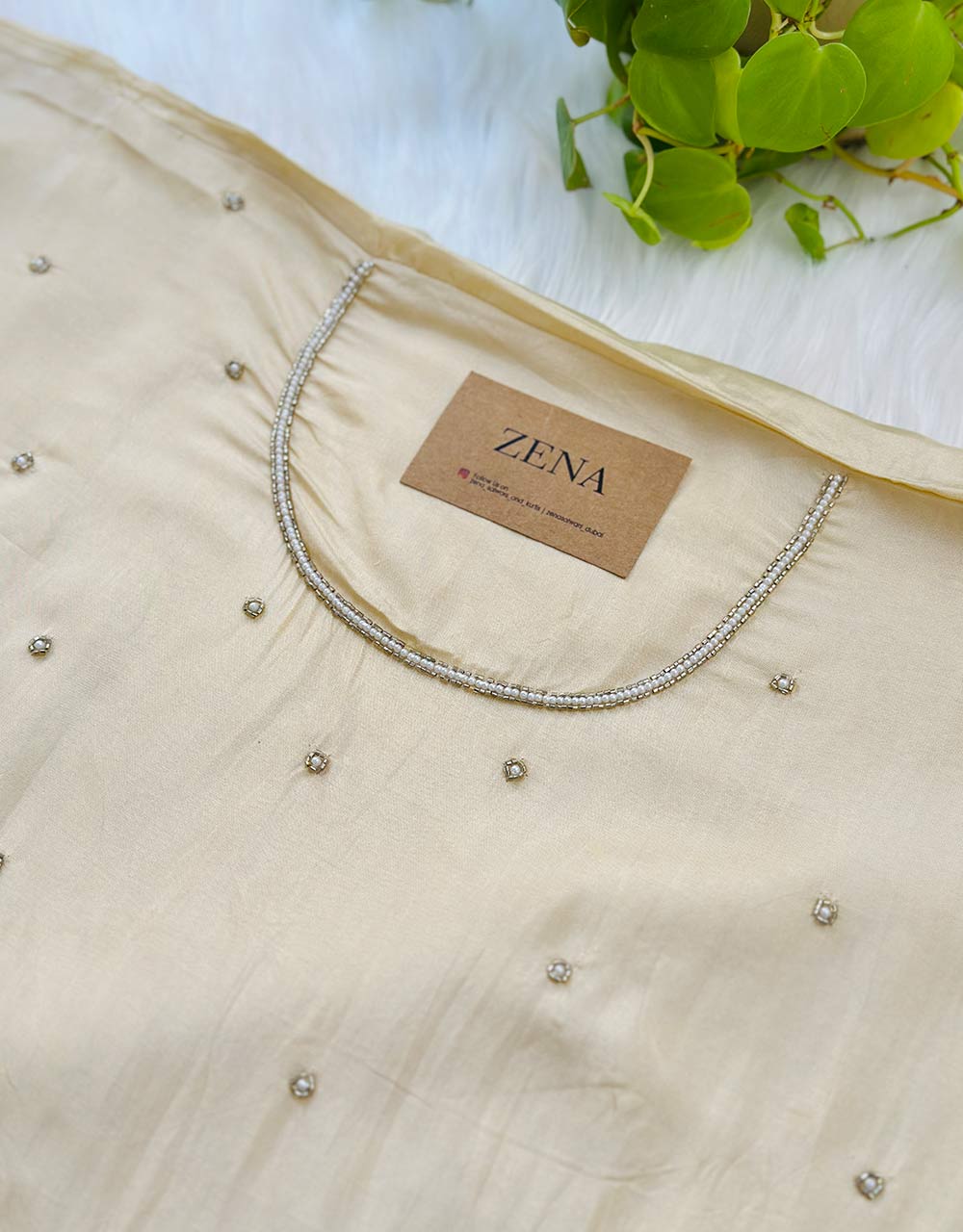 Unstitched Pure Crepe Party Wear Suit โ Elegant Handwork Perfection ๐ - Image 4