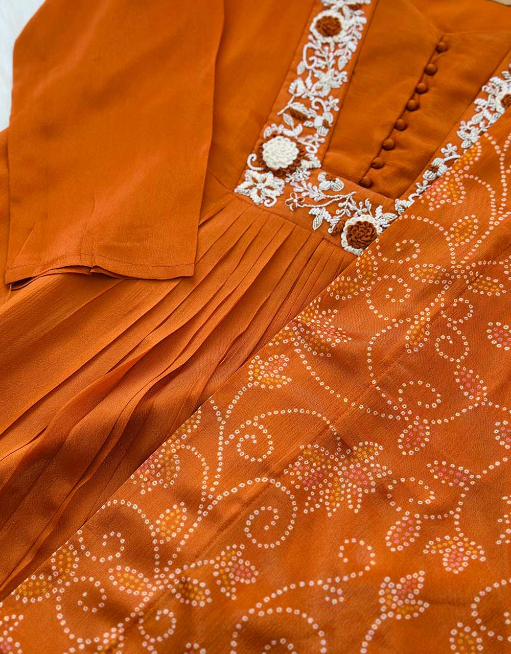 Pure Chinnon Handwork Anarkali Kurti Set β Royal Elegance with Intricate Detailing β¨ - Image 4