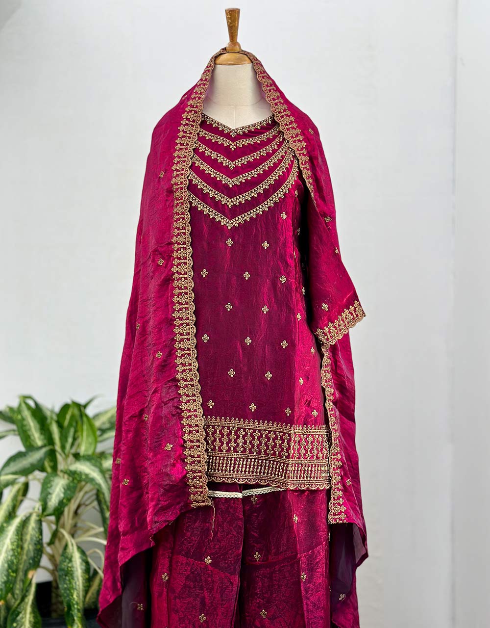 Ready to Wear Shimmer Silk Party Wear Suit – Dazzle with Elegance ✨ - Image 3