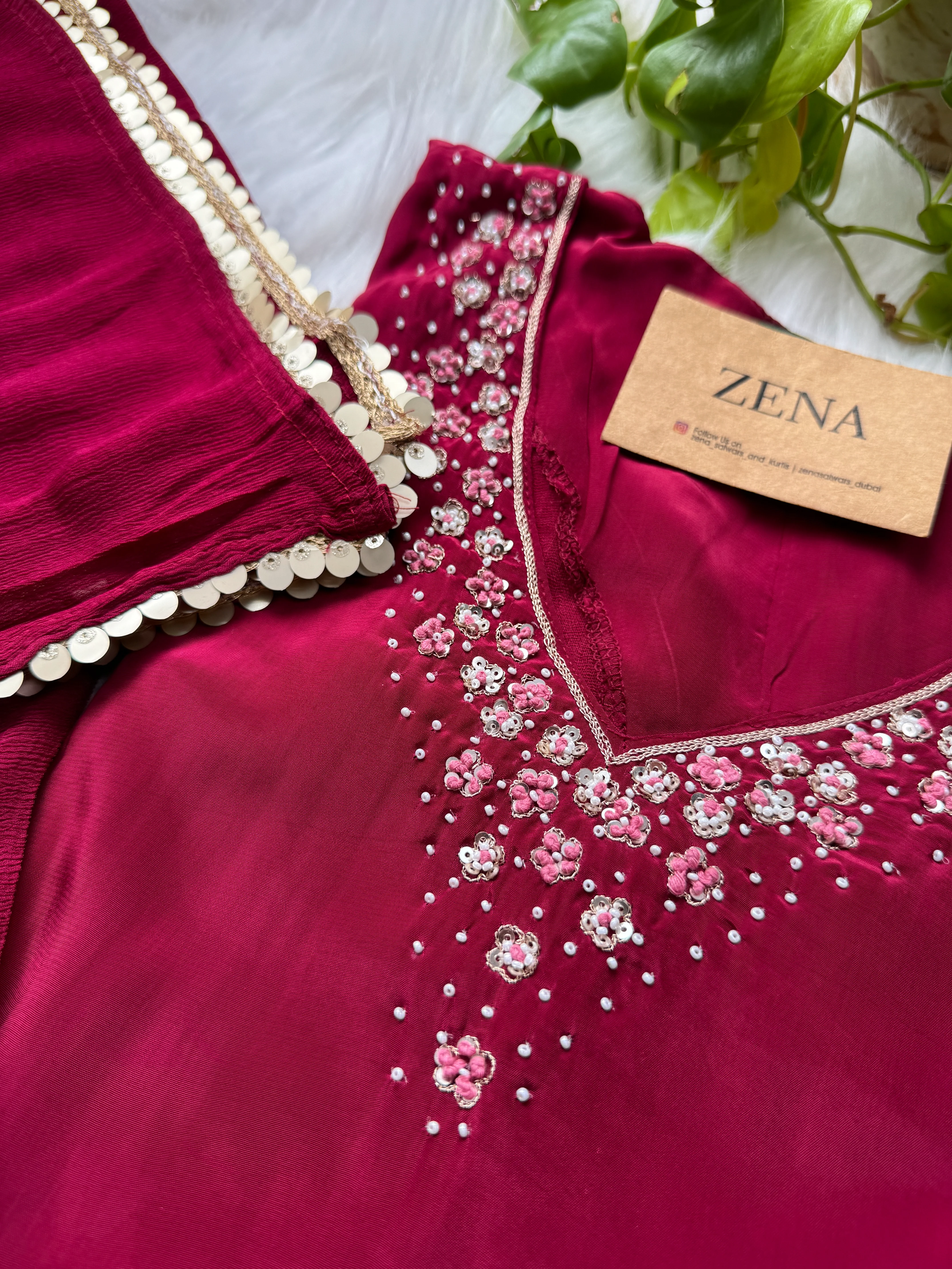 Ready-to-Wear Hand-Embroidered A-Line Kurti Set - Image 4
