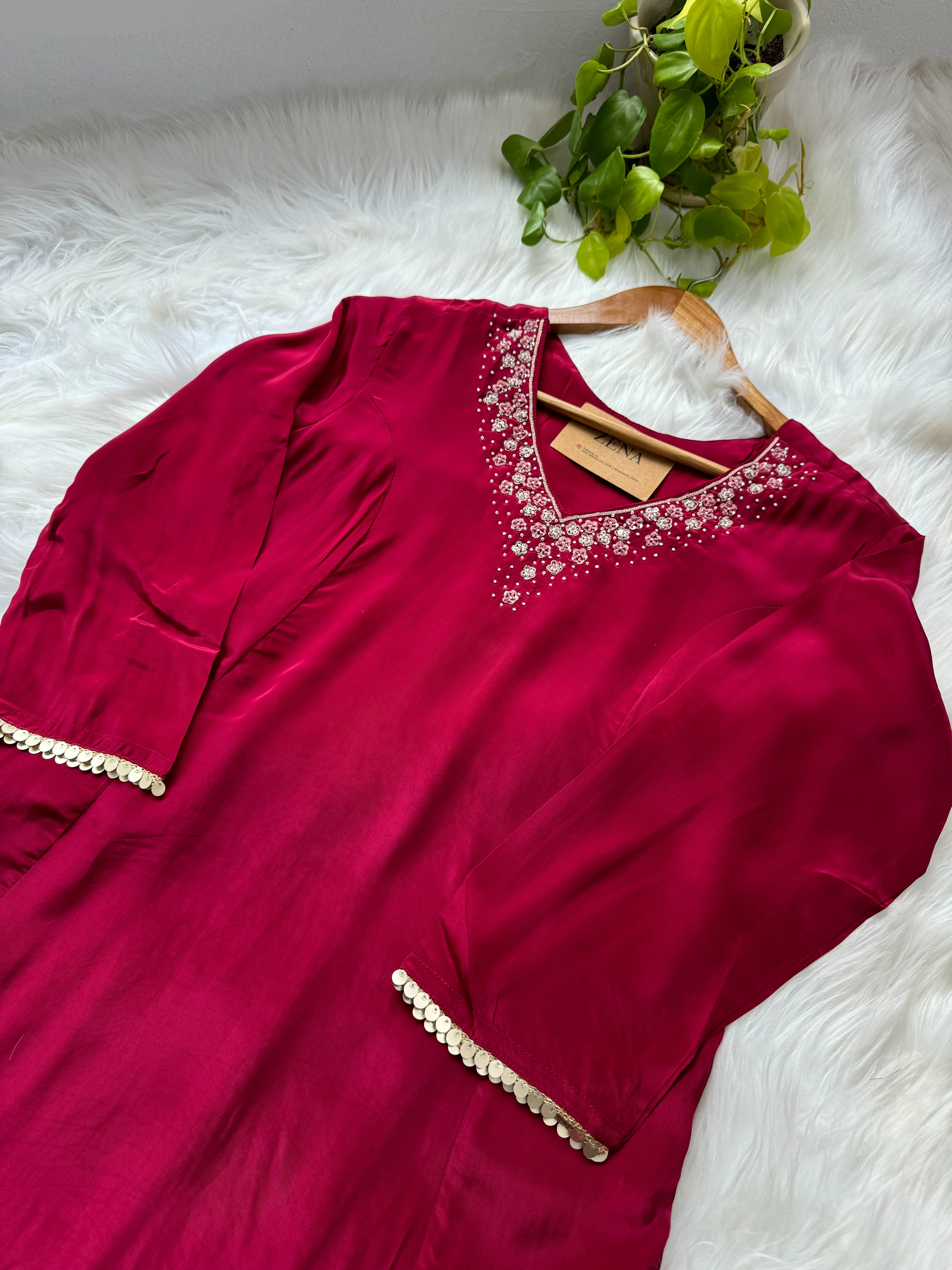 Ready-to-Wear Hand-Embroidered A-Line Kurti Set - Image 5