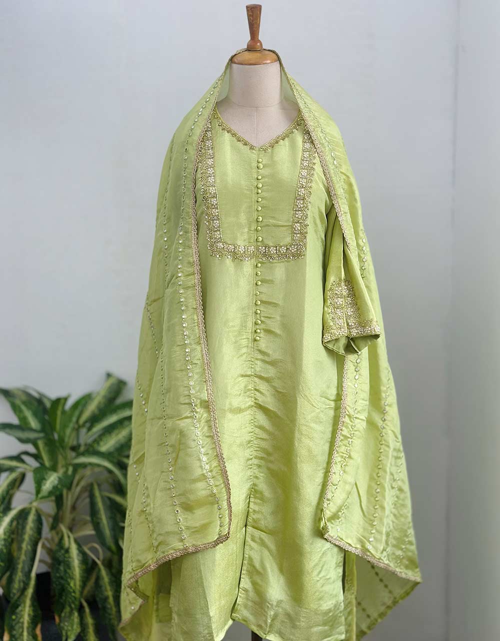 Pure Tissue Silk Ready-to-Wear Kurti Set β Sheer Elegance & Timeless Grace β¨ - Image 10