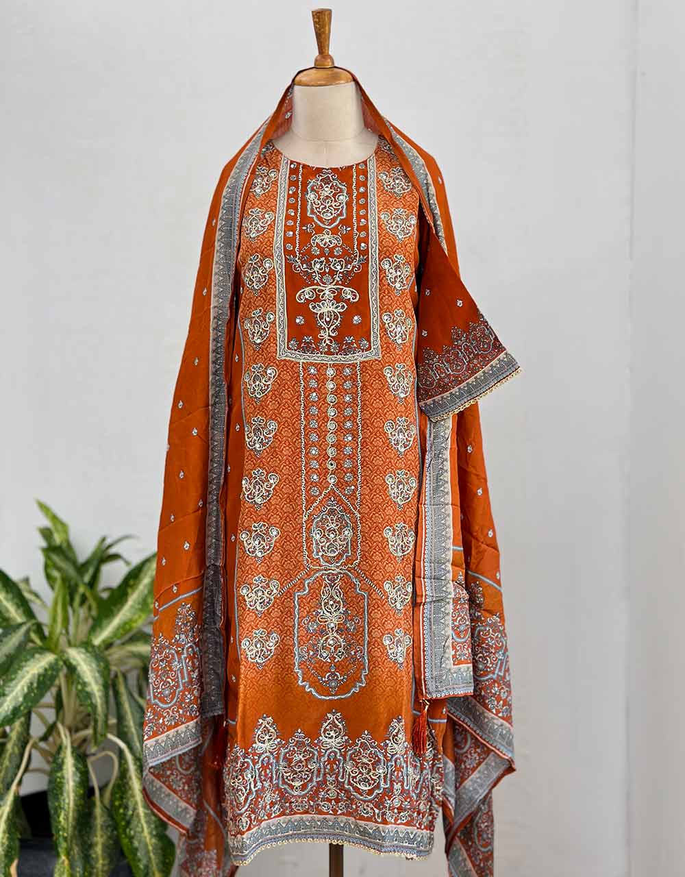 READY TO WEAR PURE CREPE HAND WORK KURTI SET β Grace in Every Stitch β¨ - Image 2