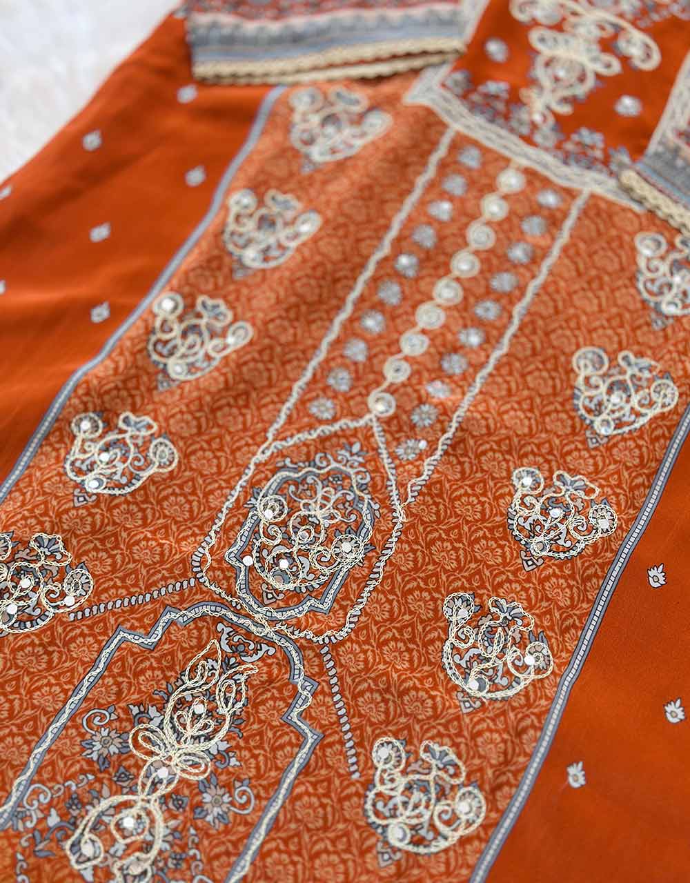 READY TO WEAR PURE CREPE HAND WORK KURTI SET β Grace in Every Stitch β¨ - Image 5