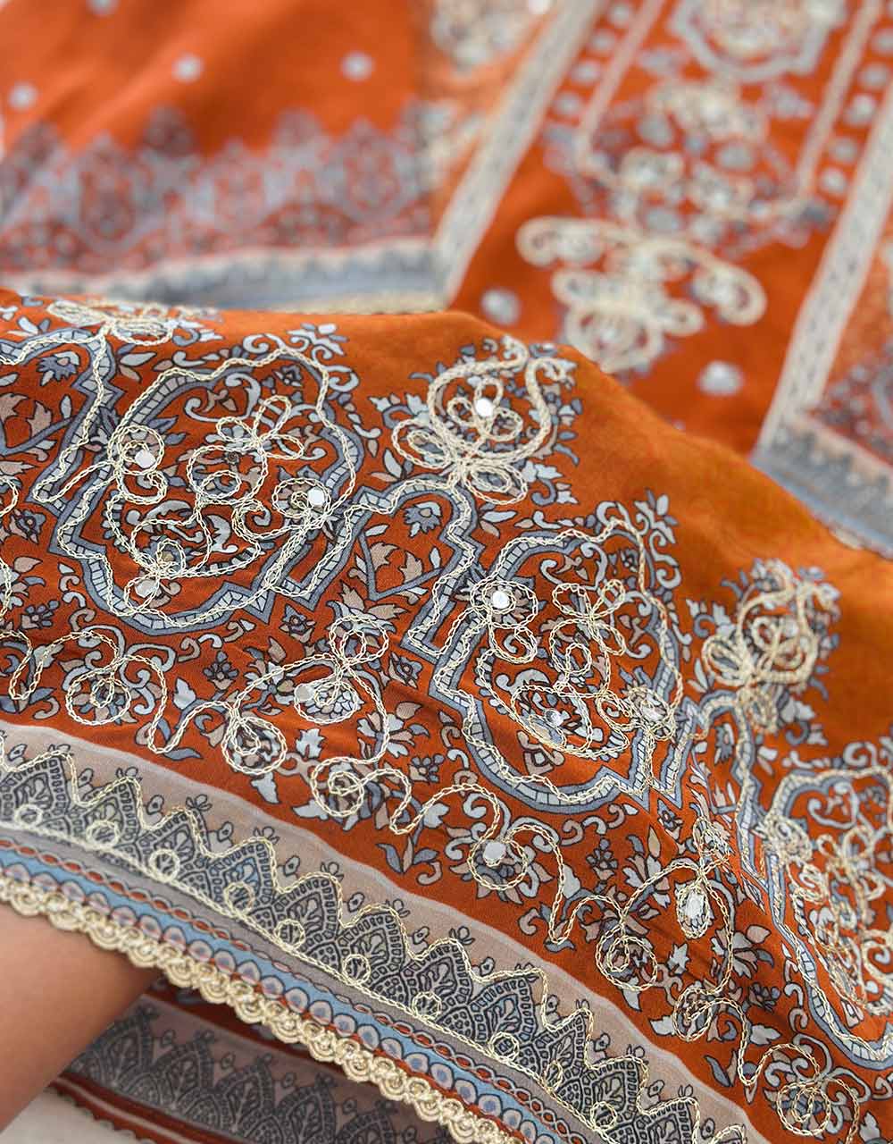 READY TO WEAR PURE CREPE HAND WORK KURTI SET β Grace in Every Stitch β¨ - Image 6