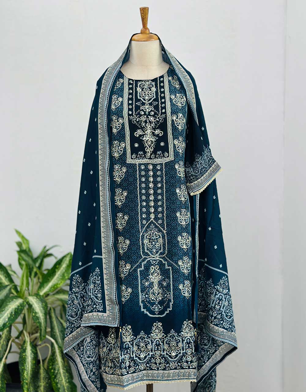 READY TO WEAR PURE CREPE HAND WORK KURTI SET β Grace in Every Stitch β¨ - Image 7