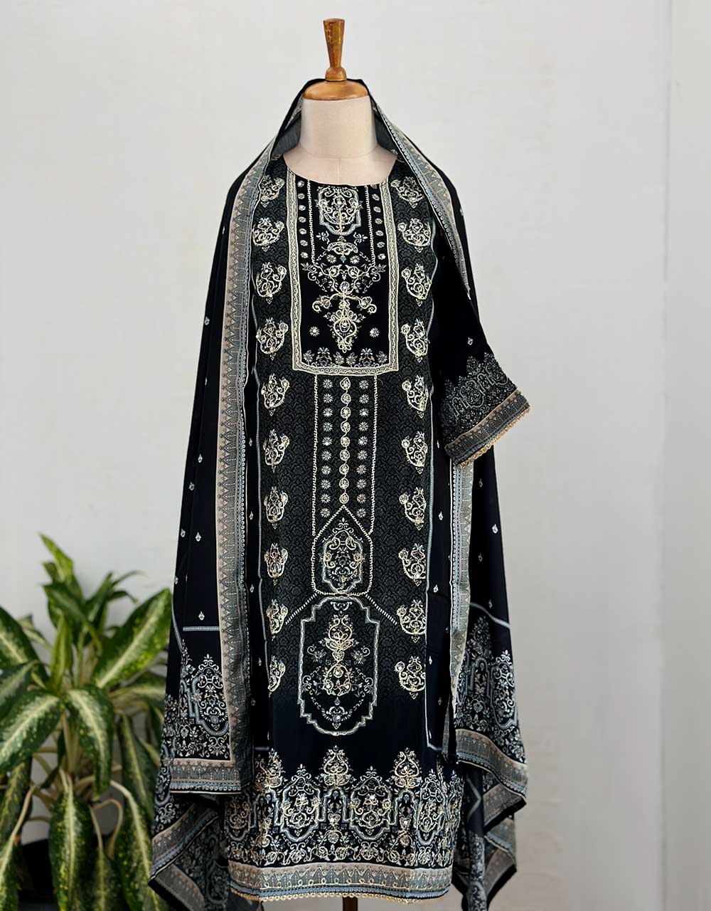 READY TO WEAR PURE CREPE HAND WORK KURTI SET β Grace in Every Stitch β¨ - Image 8